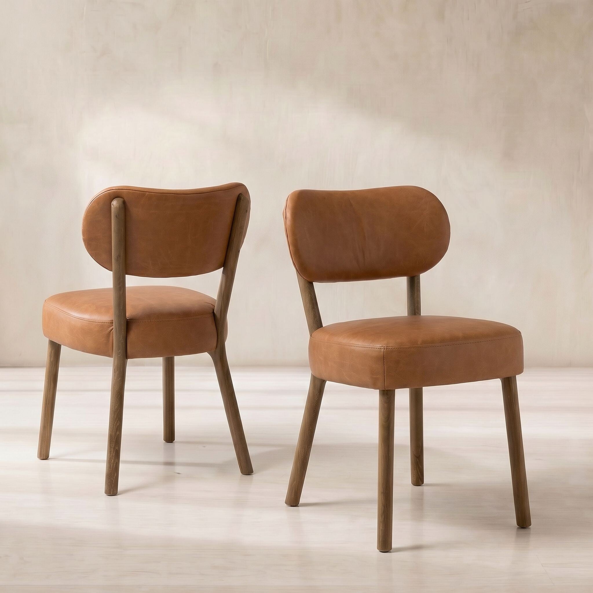 Dove dining chair in brown leather