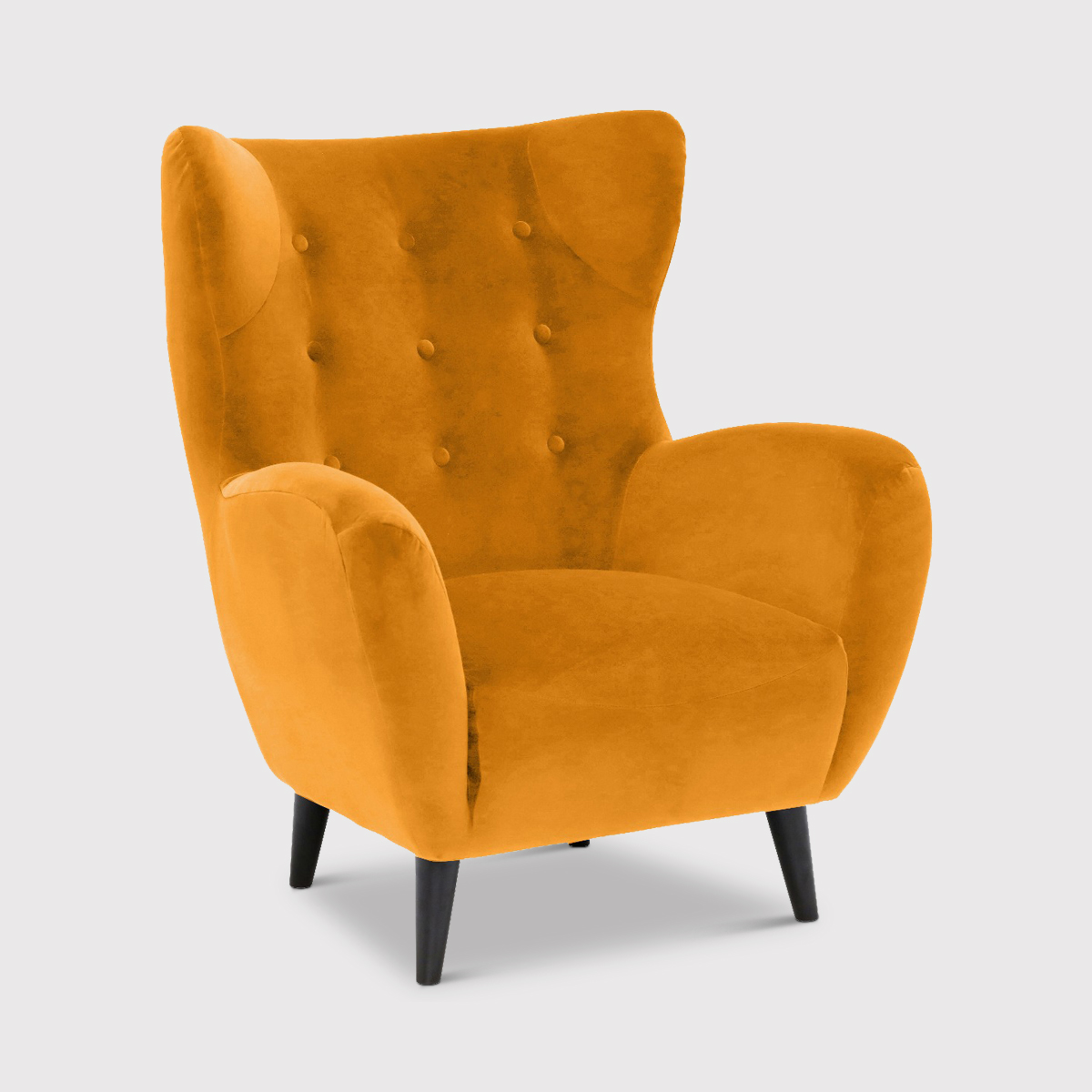 Delon Velvet Chair, Mustard and Black Leg Barker & Stonehouse