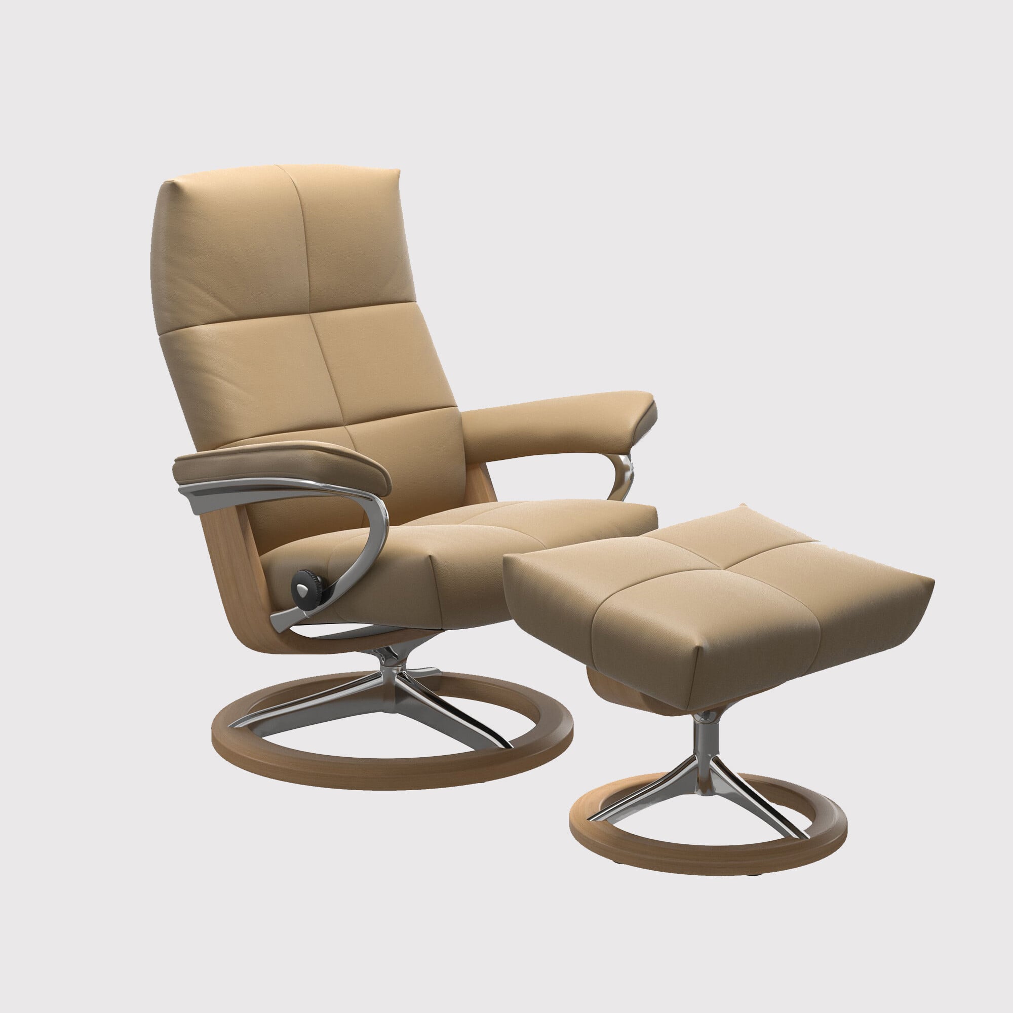 Stressless david large signature recliner chair & footstool leather