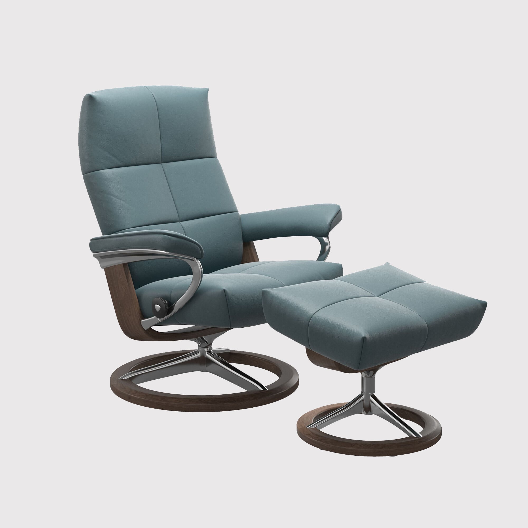 Stressless david small signature recliner chair & footstool leather