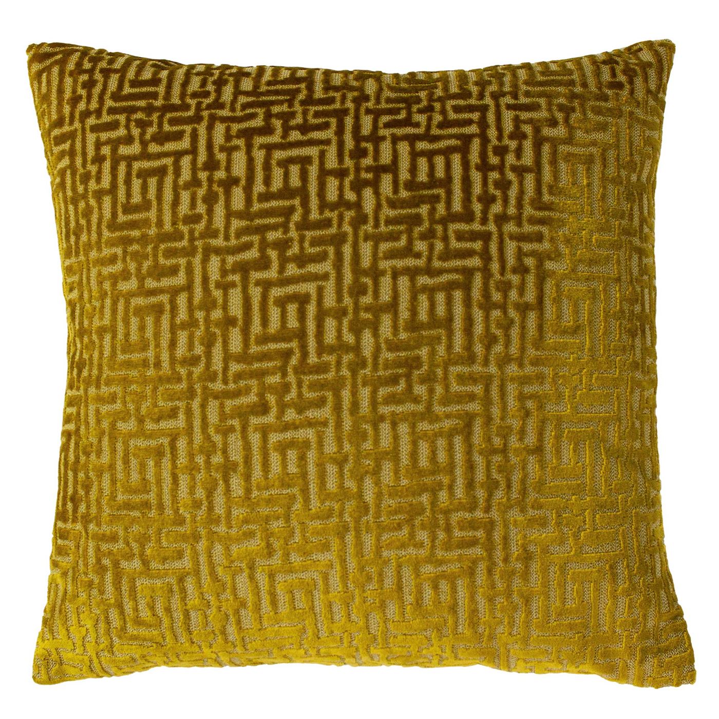 Deco Gold Cushion, Square, Yellow | Barker & Stonehouse