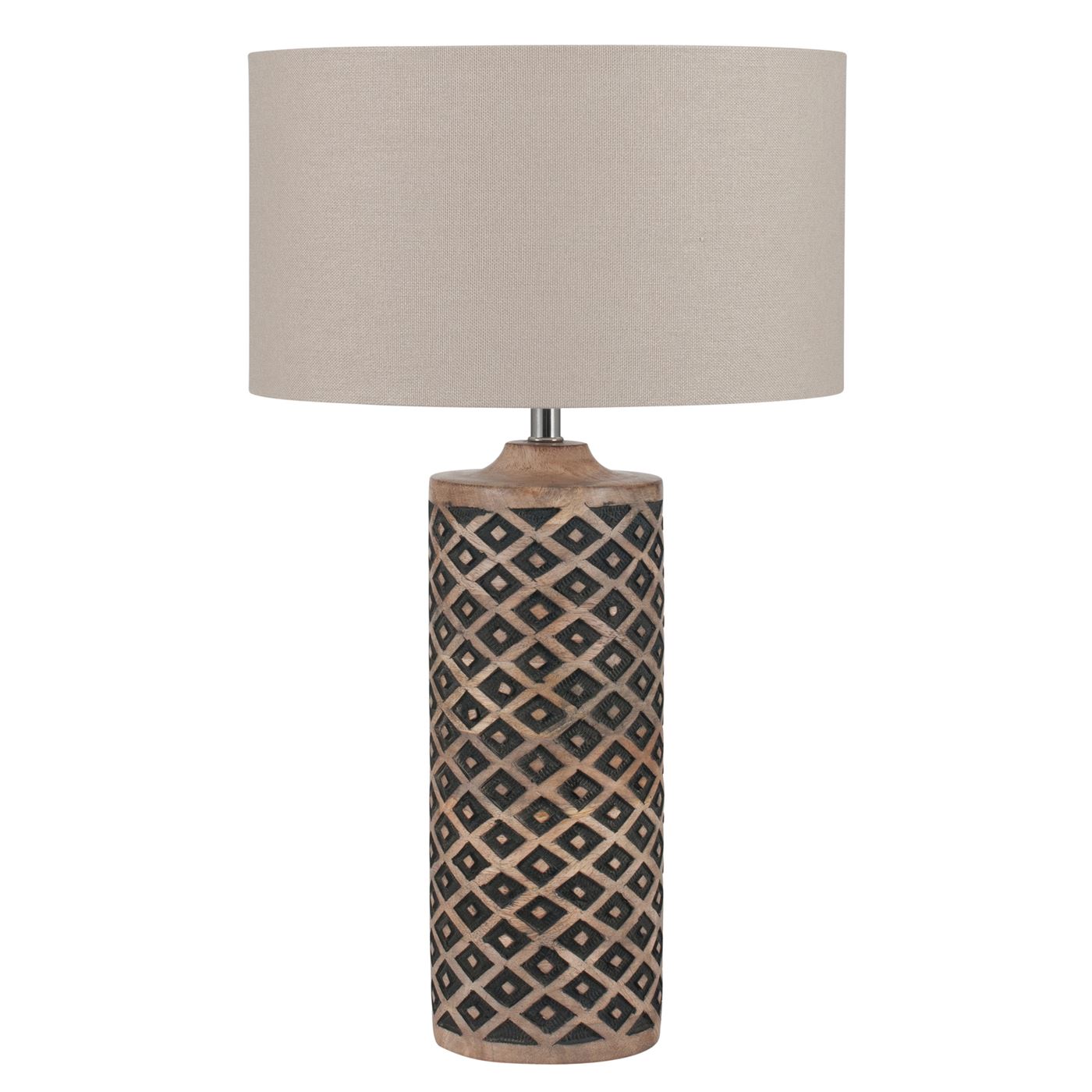 Wooden Diamond Table Lamp, Neutral | Barker & Stonehouse