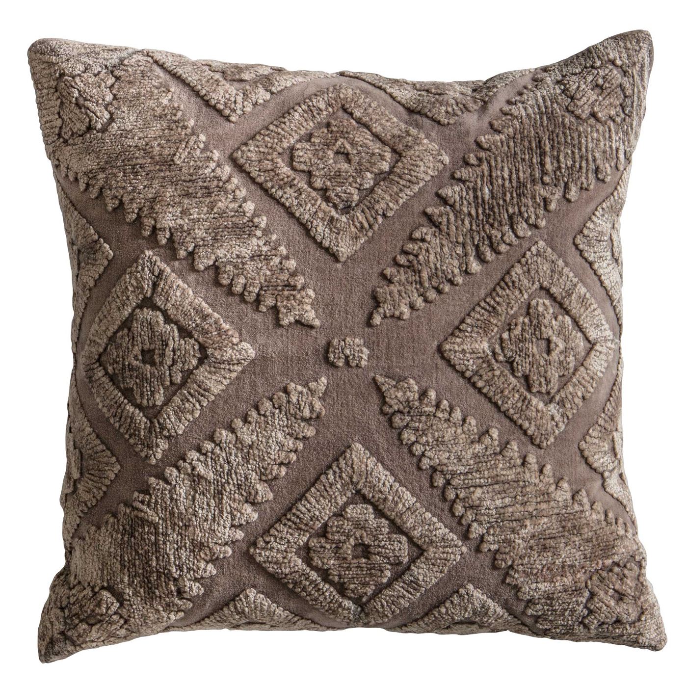 Diamond Taupe Cushion, Square Fabric | Barker & Stonehouse