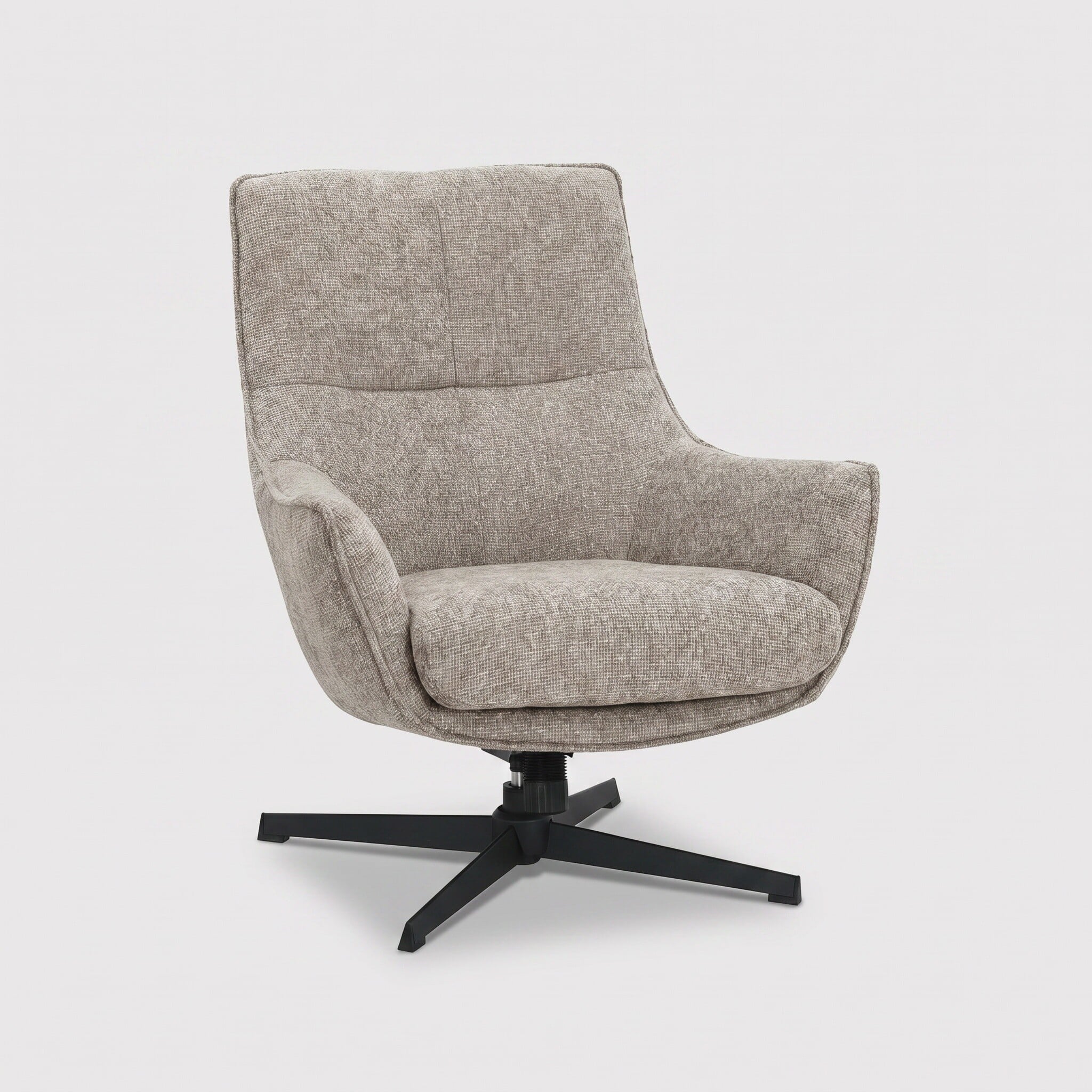 Draycott khaki swivel armchair in grey fabric