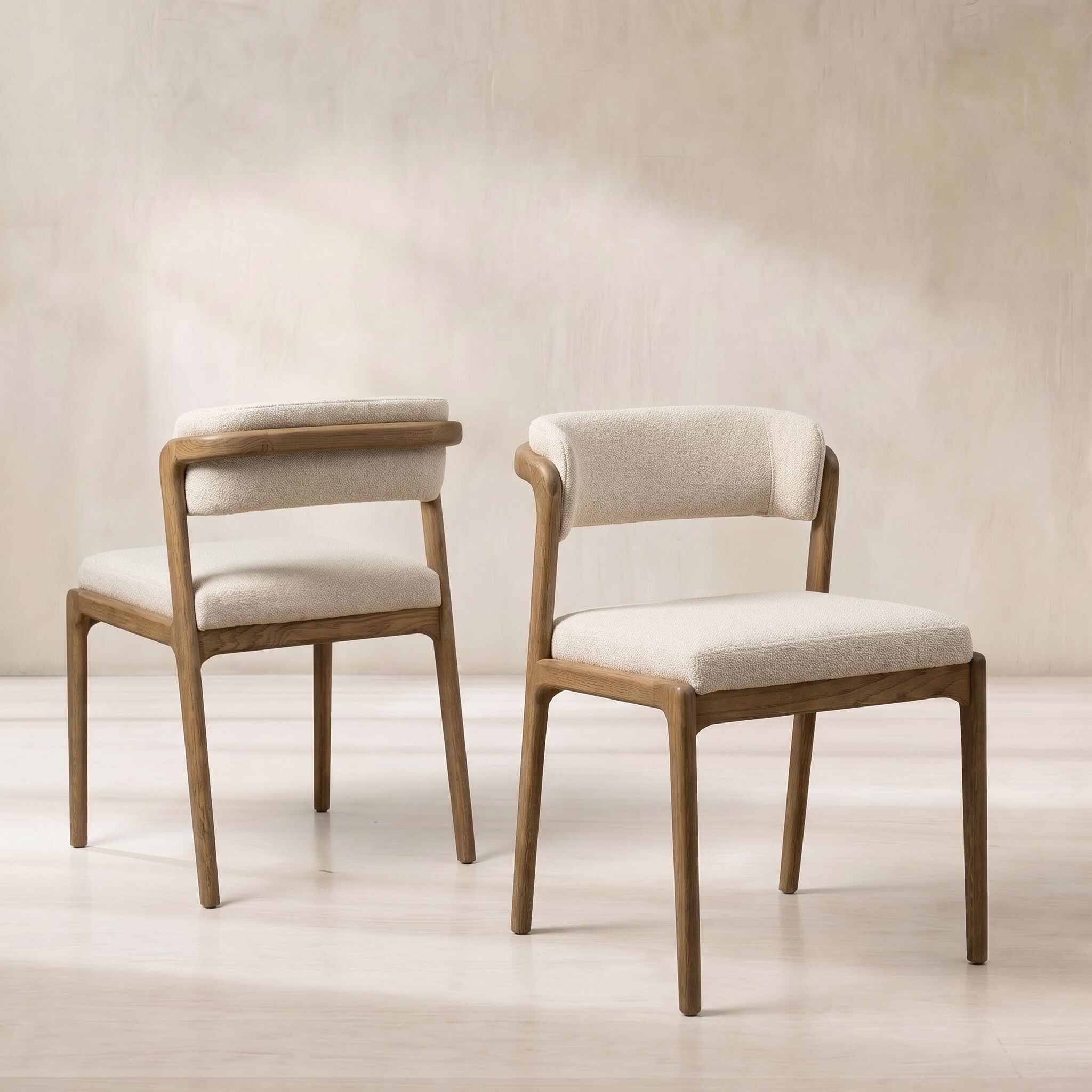 Derrick dining chair in neutral fabric