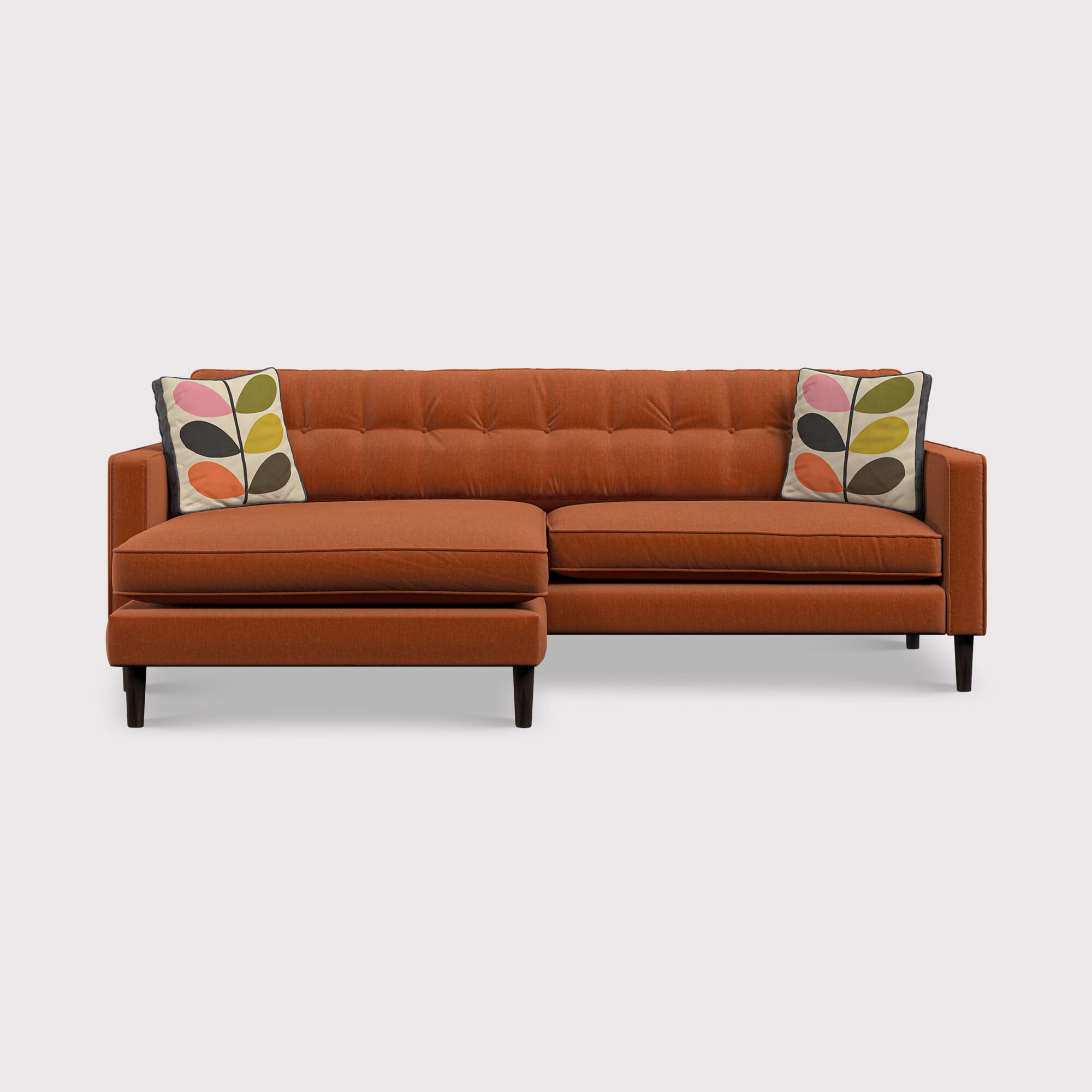 Orla kiely ebben chaise corner sofa in orange fabric