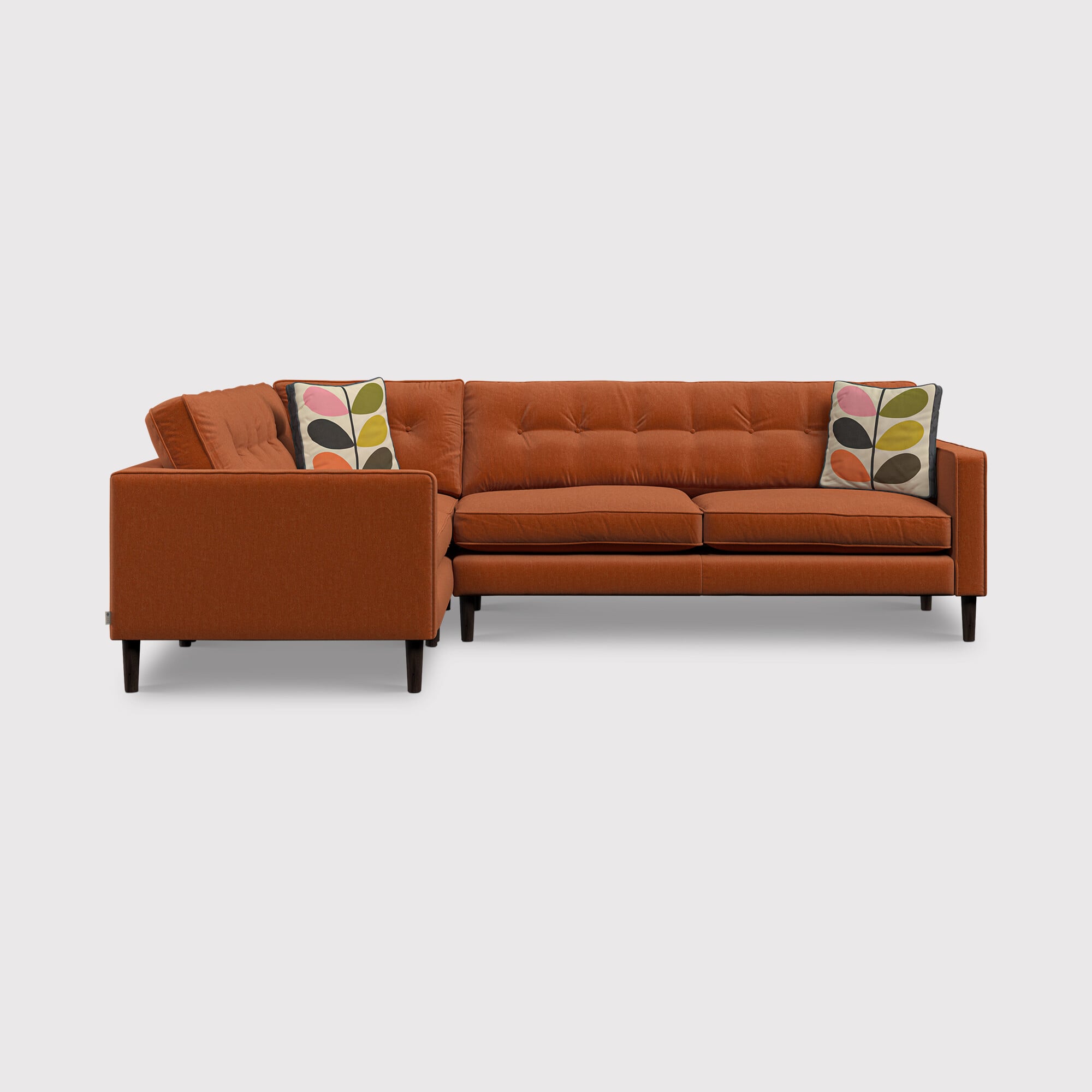 Orla kiely ebben rhf corner sofa in orange fabric