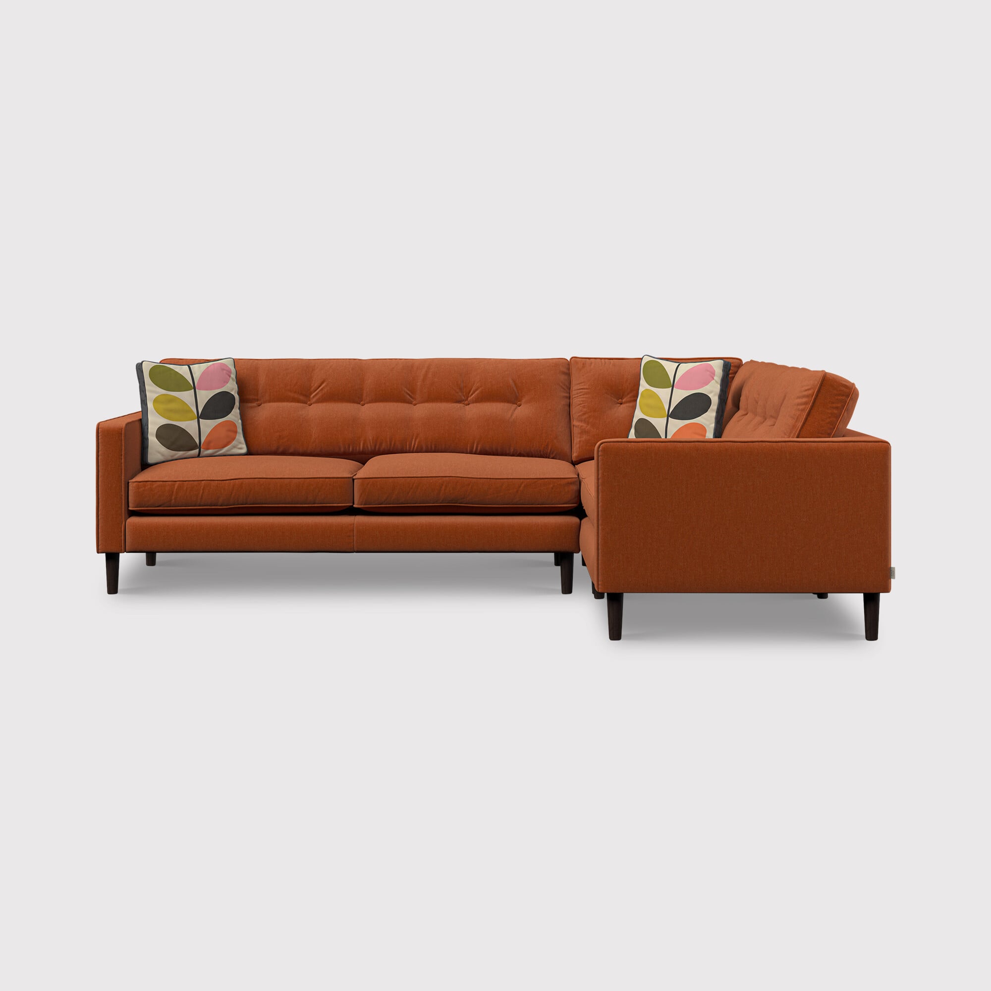 Orla kiely ebben lhf corner sofa in orange fabric