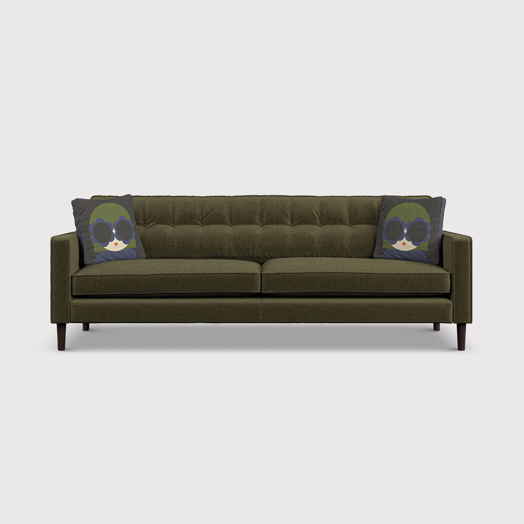 Orla kiely ebben extra large sofa in green fabric