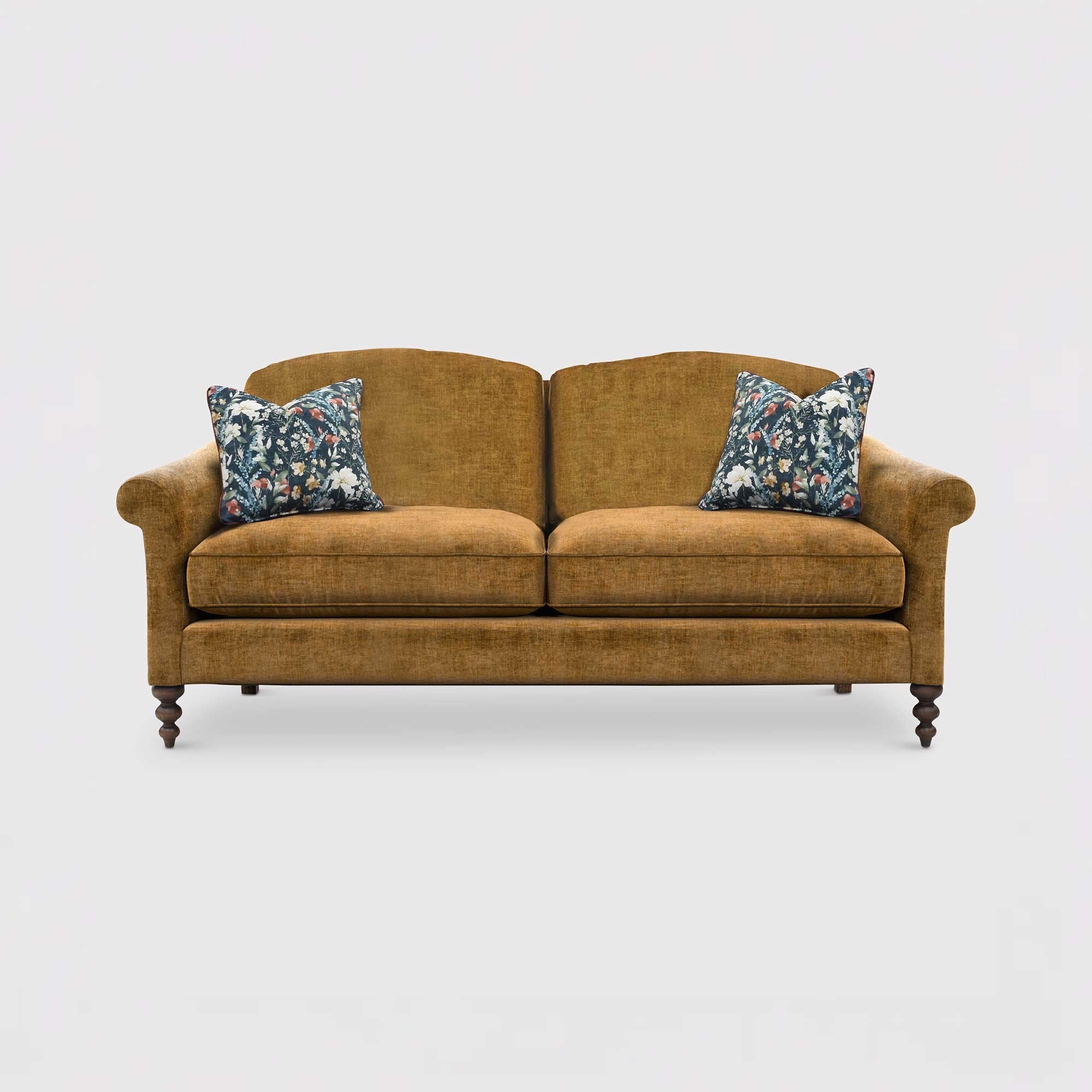 English heritage clover 26 small sofa with pre set scatters in yellow