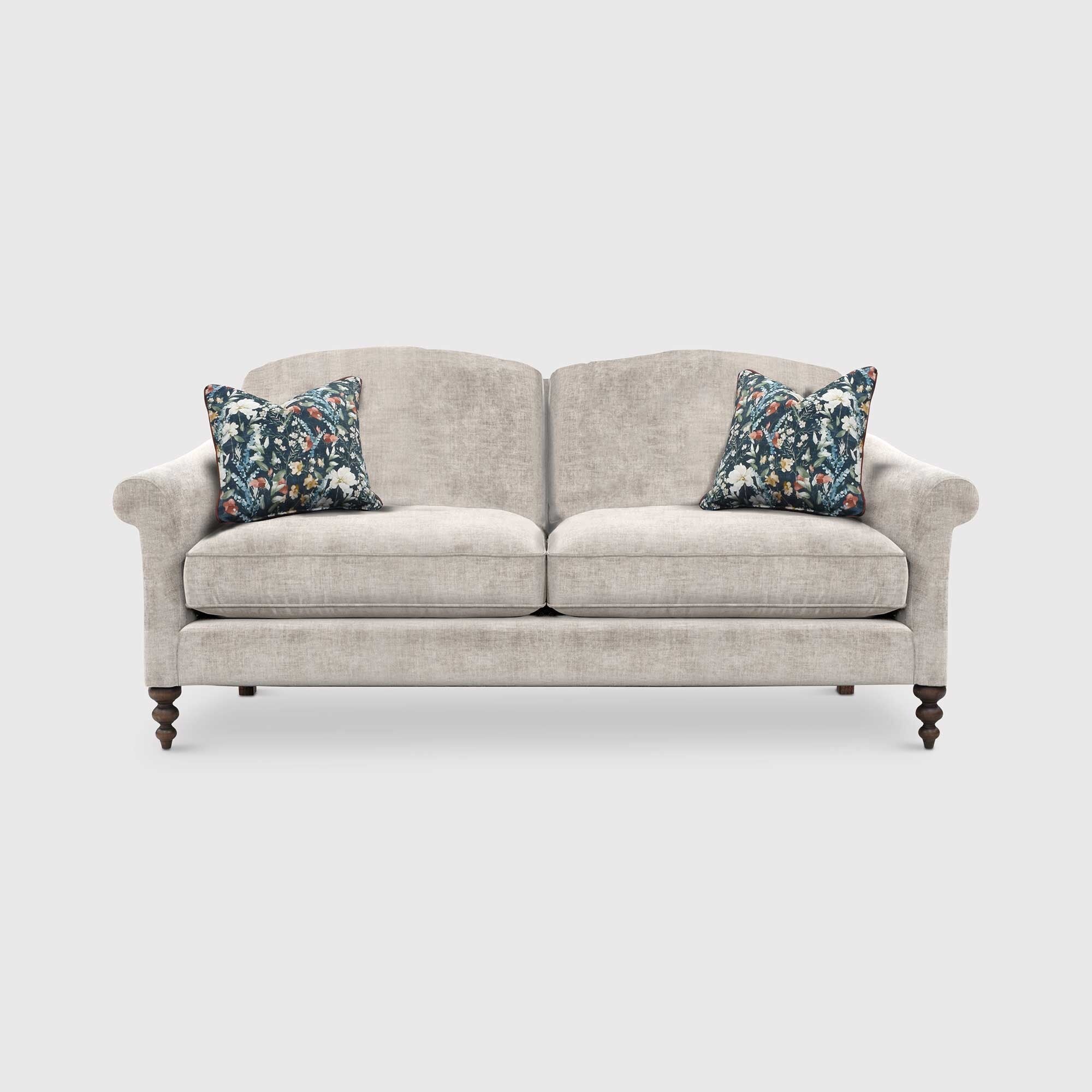 English heritage clover 26 small sofa with pre set scatters in grey
