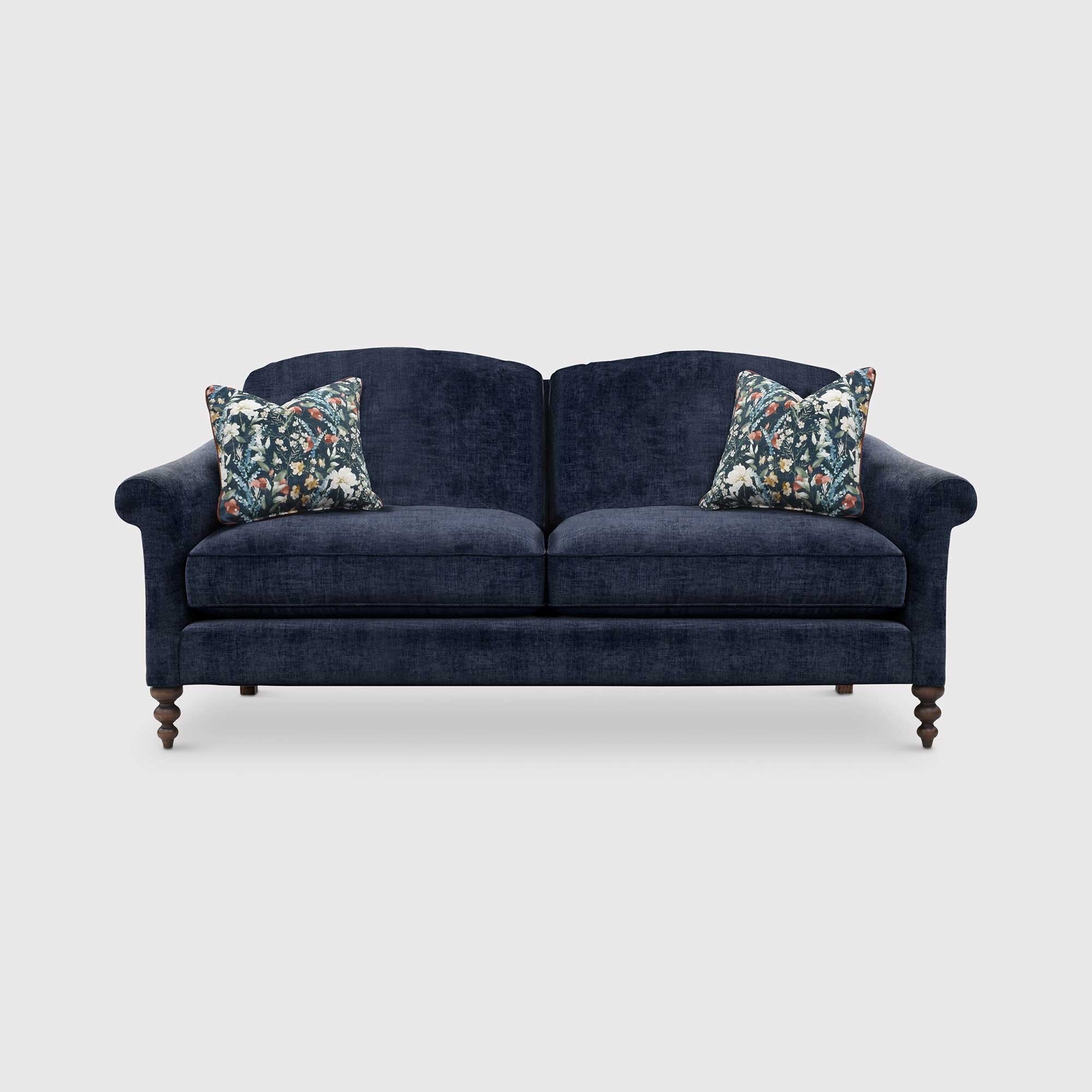 English heritage clover 26 small sofa with pre set scatters in blue