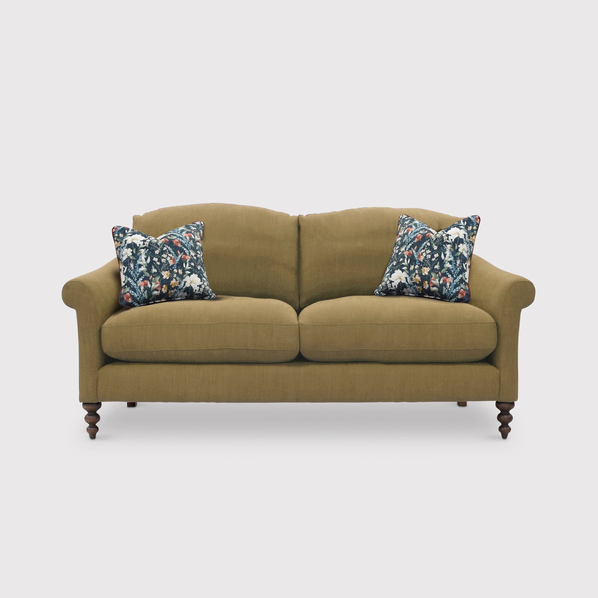 English heritage clover 26 small sofa with pre set scatters in yellow