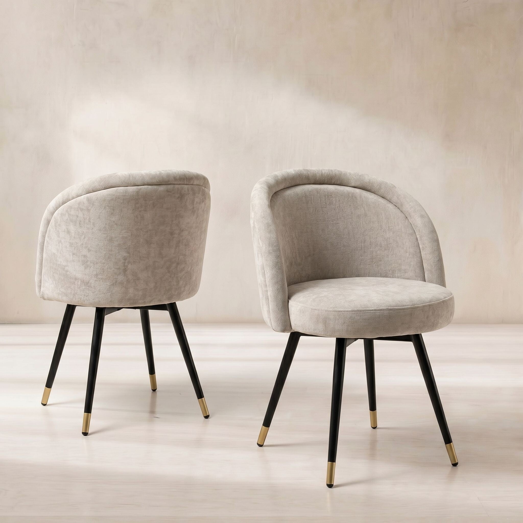 Eichholtz chloe set of 2 dining chairs in neutral fabric