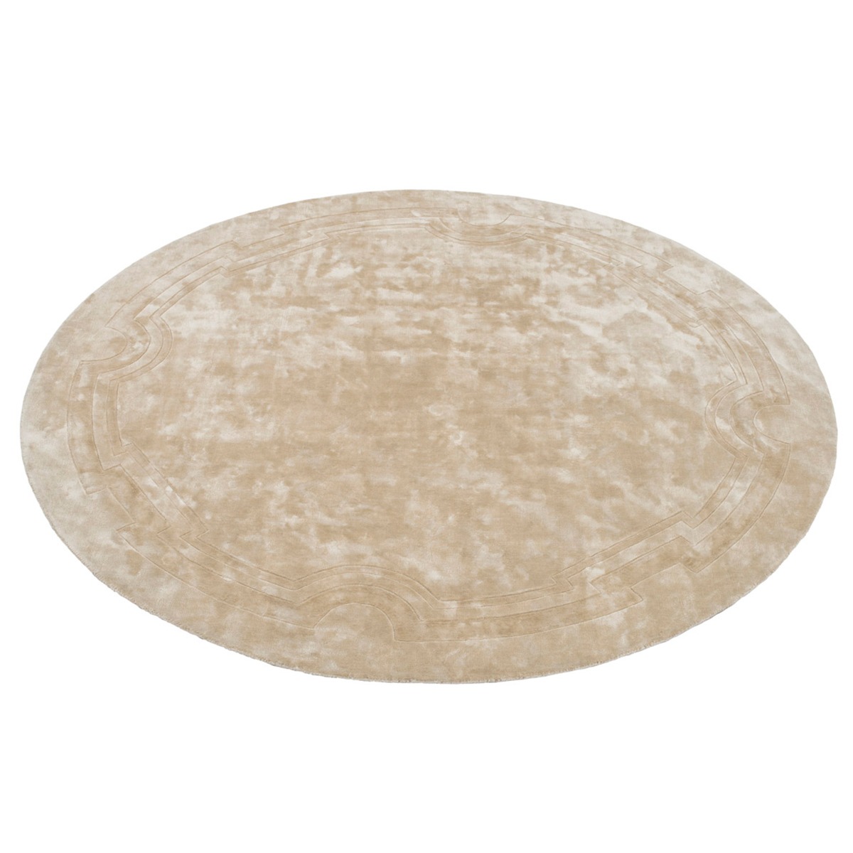 Eichholtz Palazzo Carpet 280 Cm Feather Rug, Round, Neutral | Barker & Stonehouse