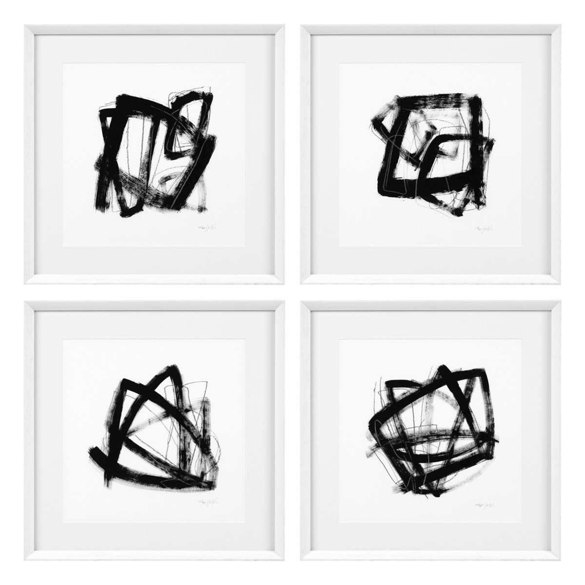 Eichholtz Print Ec286 Tessellation Set Of 4, Square, Black | Barker & Stonehouse