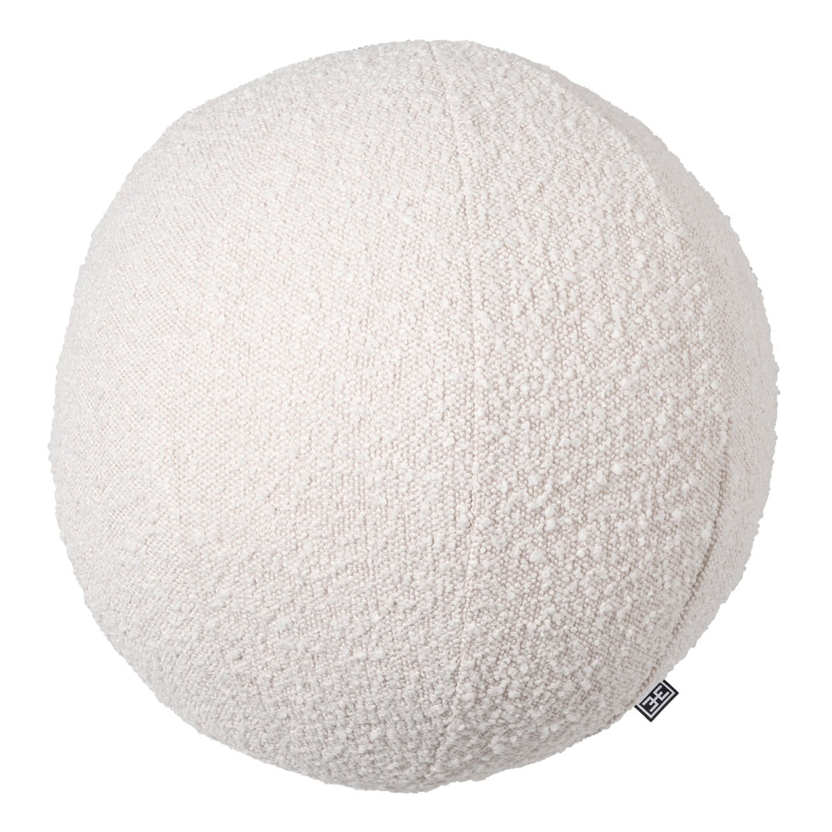 Eichholtz Palla Cushion L Boucl Cream, Round, White | Barker & Stonehouse