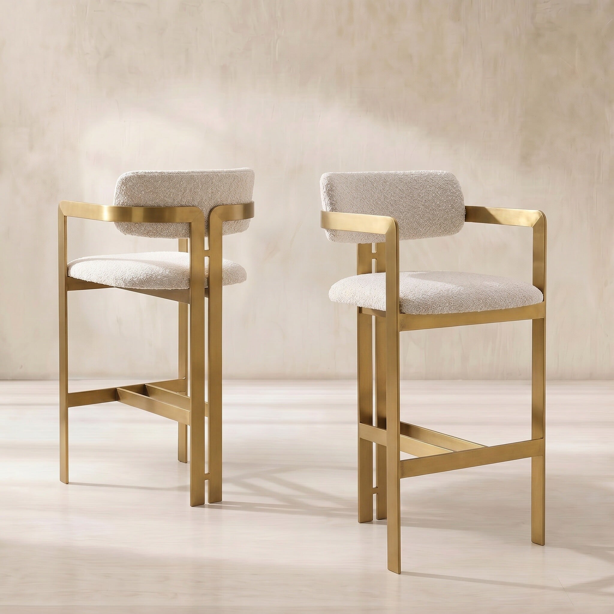 View Eichholtz donato bar dining stool in neutral boucle View Eichholtz donato bar dining stool in neutral boucle