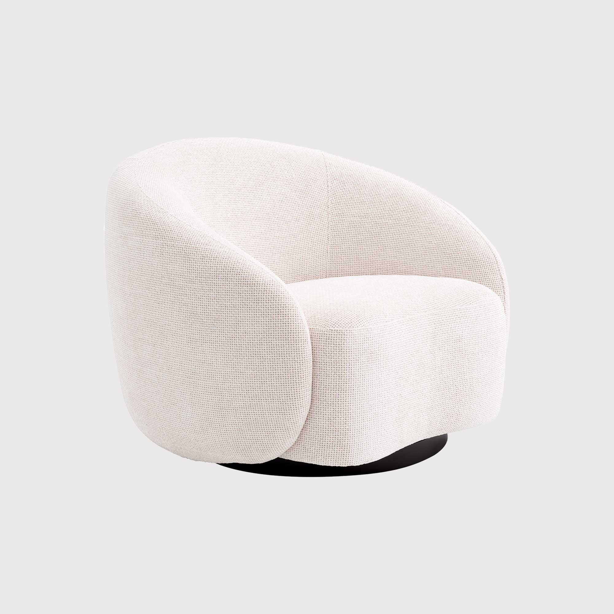Eichholtz Swivel Armchair Amore 97x91x74, White Fabric | Barker & Stonehouse