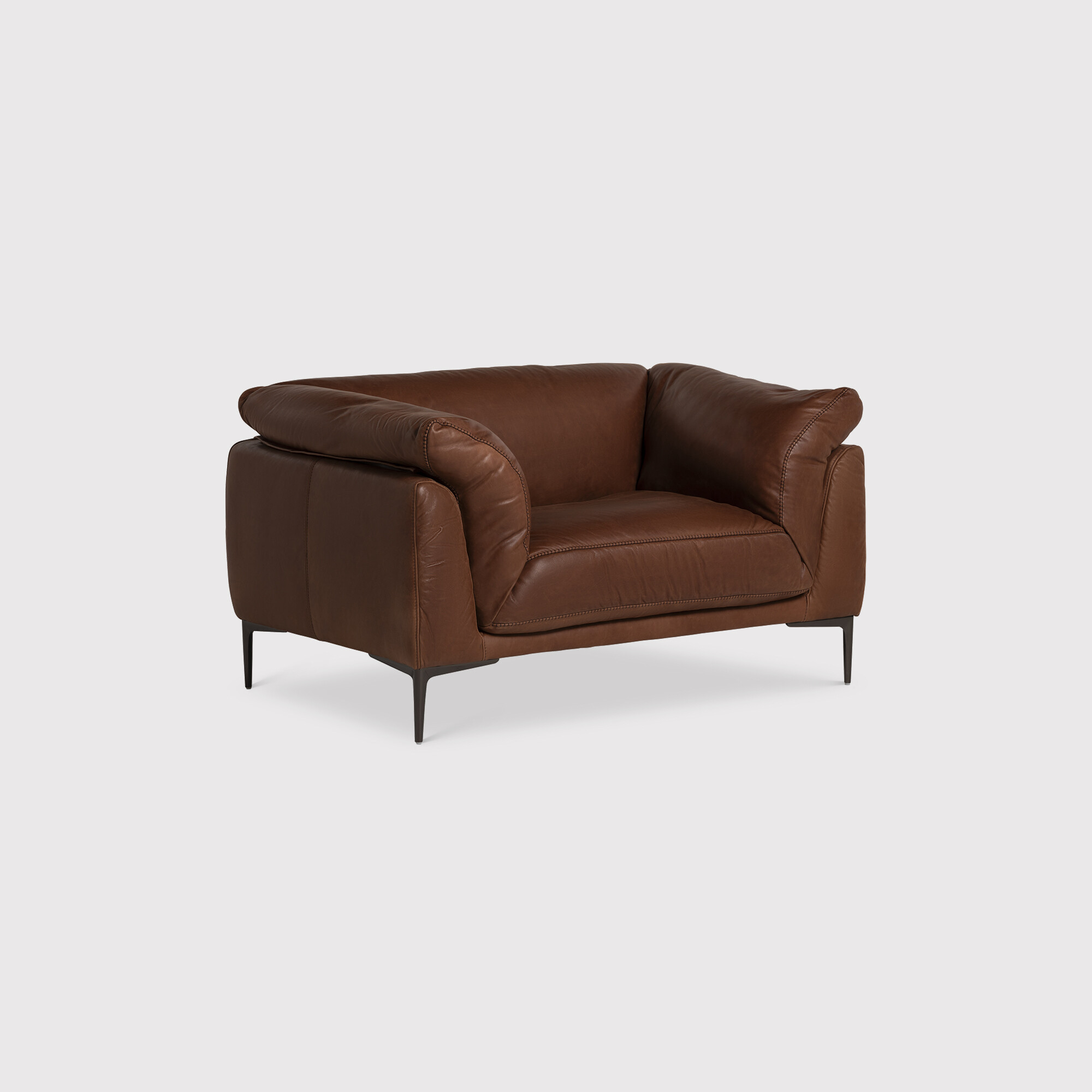 Epping 1.5 Seater 140x99x80cm Armchair, Brown Leather | Barker & Stonehouse