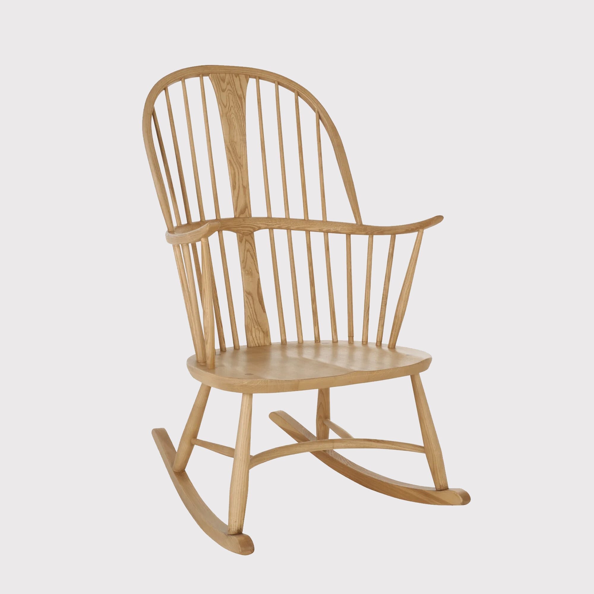 Ercol Ash Wood High Spindle Backrest Rocking Chair, OA Oak on Ash ...