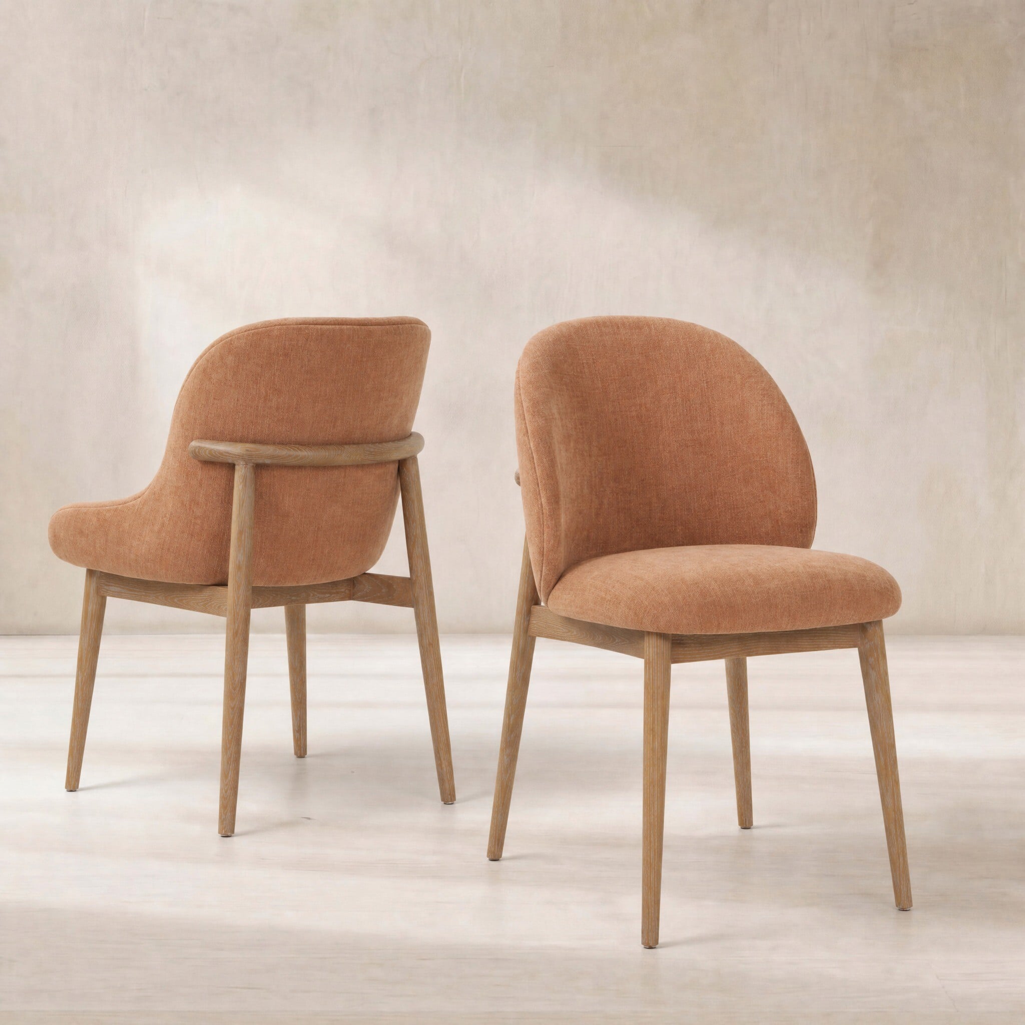 Erith dining chair in orange fabric