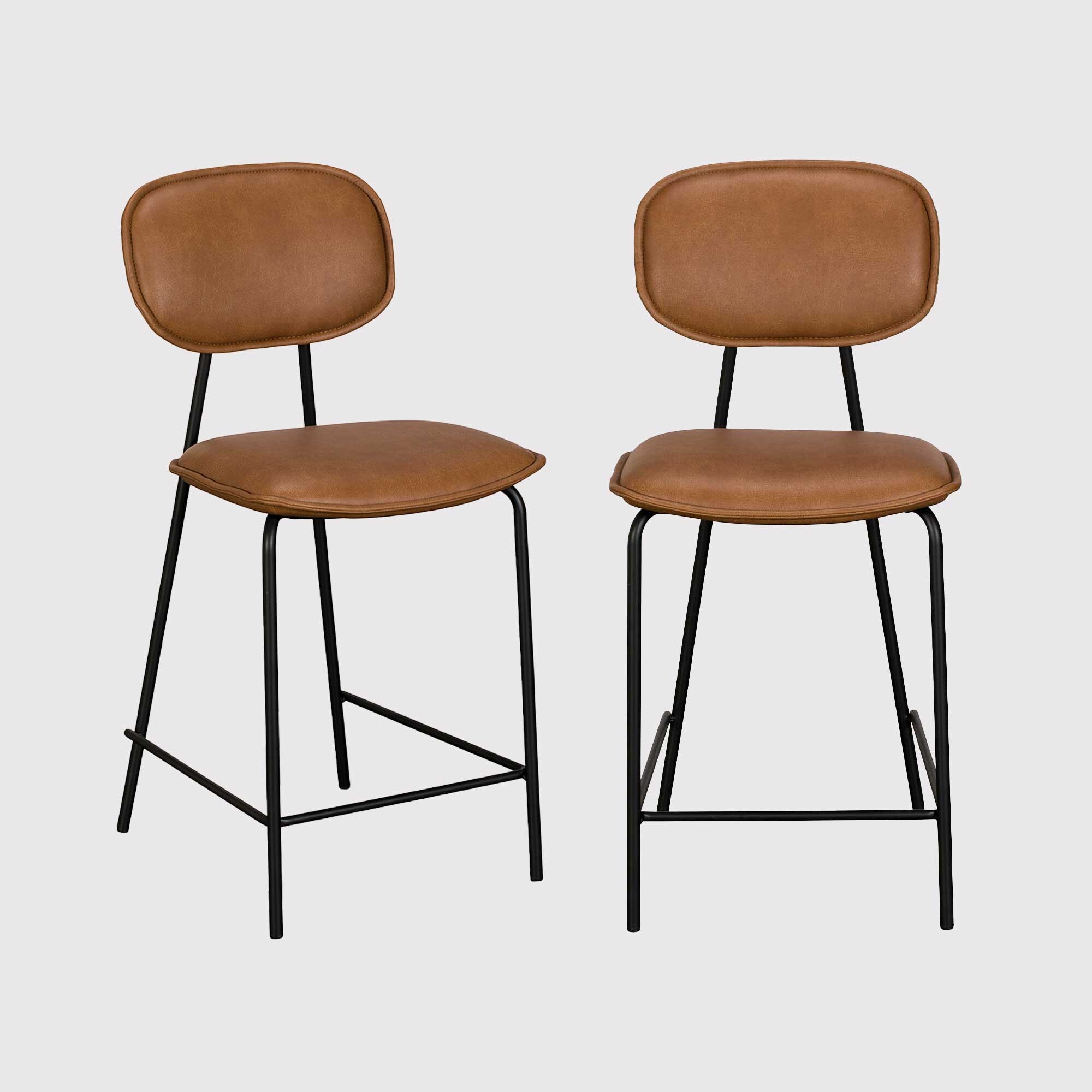 Fenna Bar Stool Pair, Brown | Barker & Stonehouse