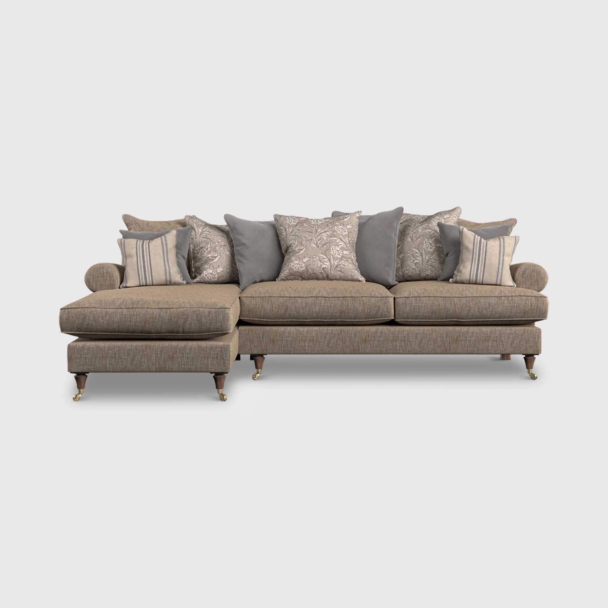 View English heritage finch large lhf chaise pillow back in neutral