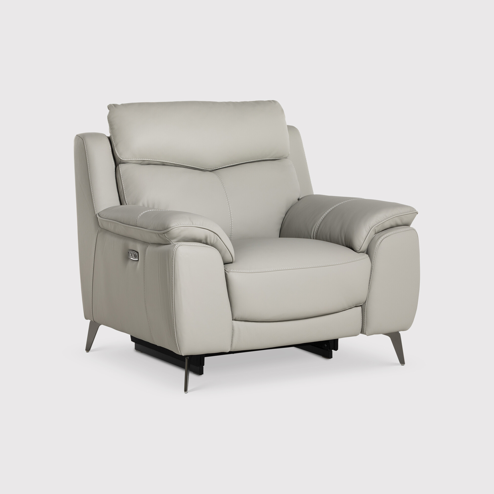 Fiore 1 Seater Recliner Sofa, Grey Leather | Barker & Stonehouse