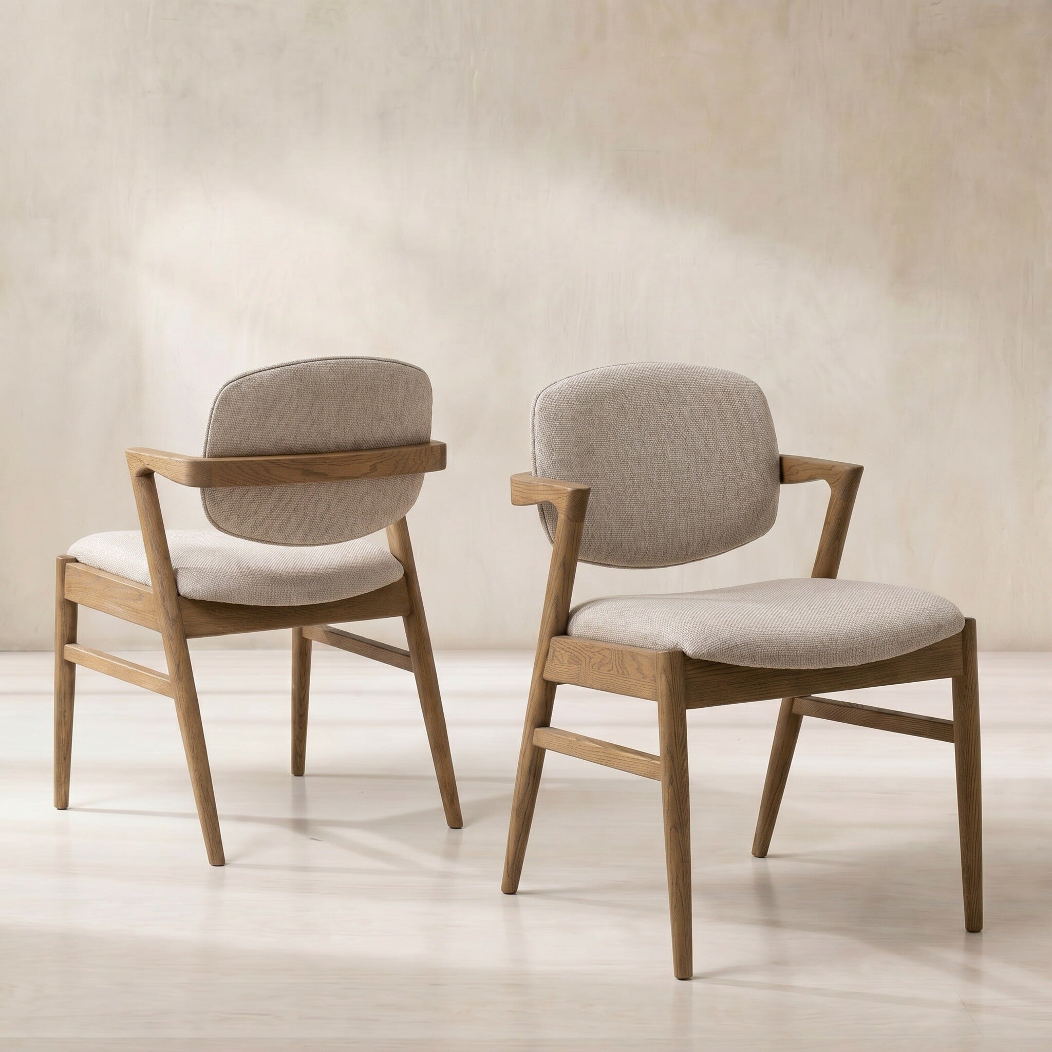 Fleming dining chair in neutral fabric