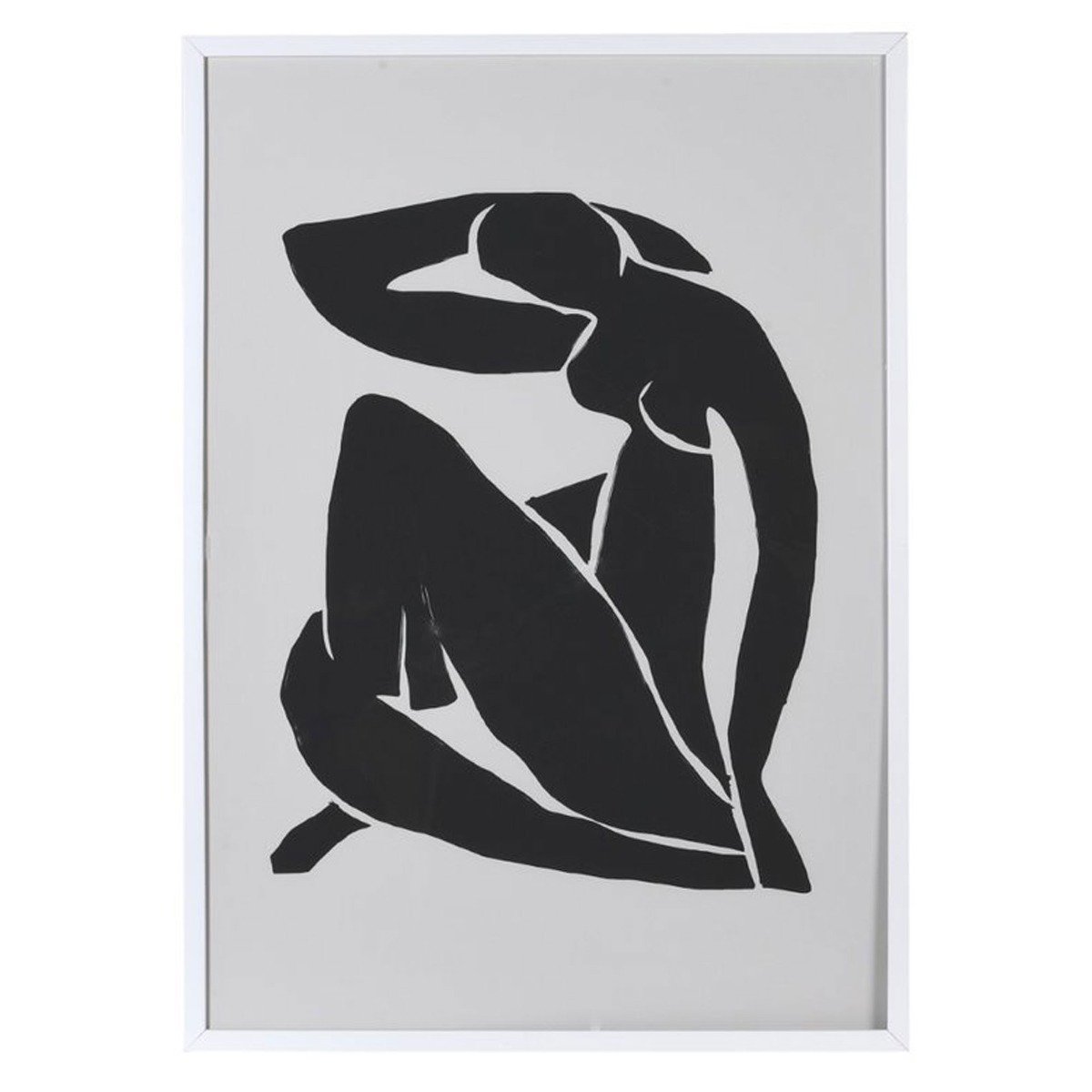 Female Silhouette Framed Print, Square, Black | Barker & Stonehouse