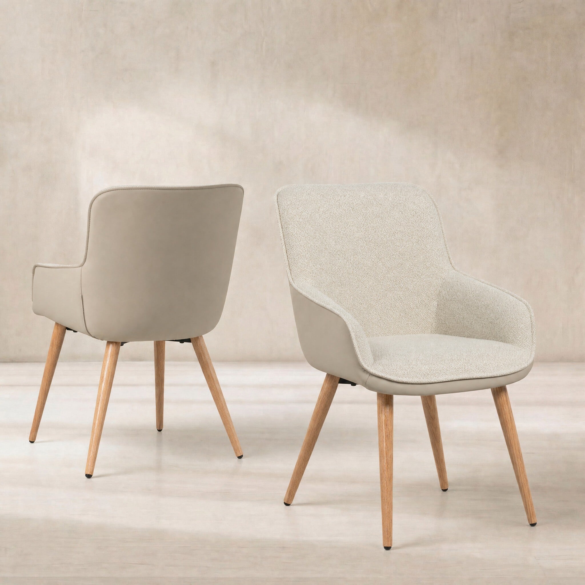 Fenris dining chair with arms beige in neutral fabric