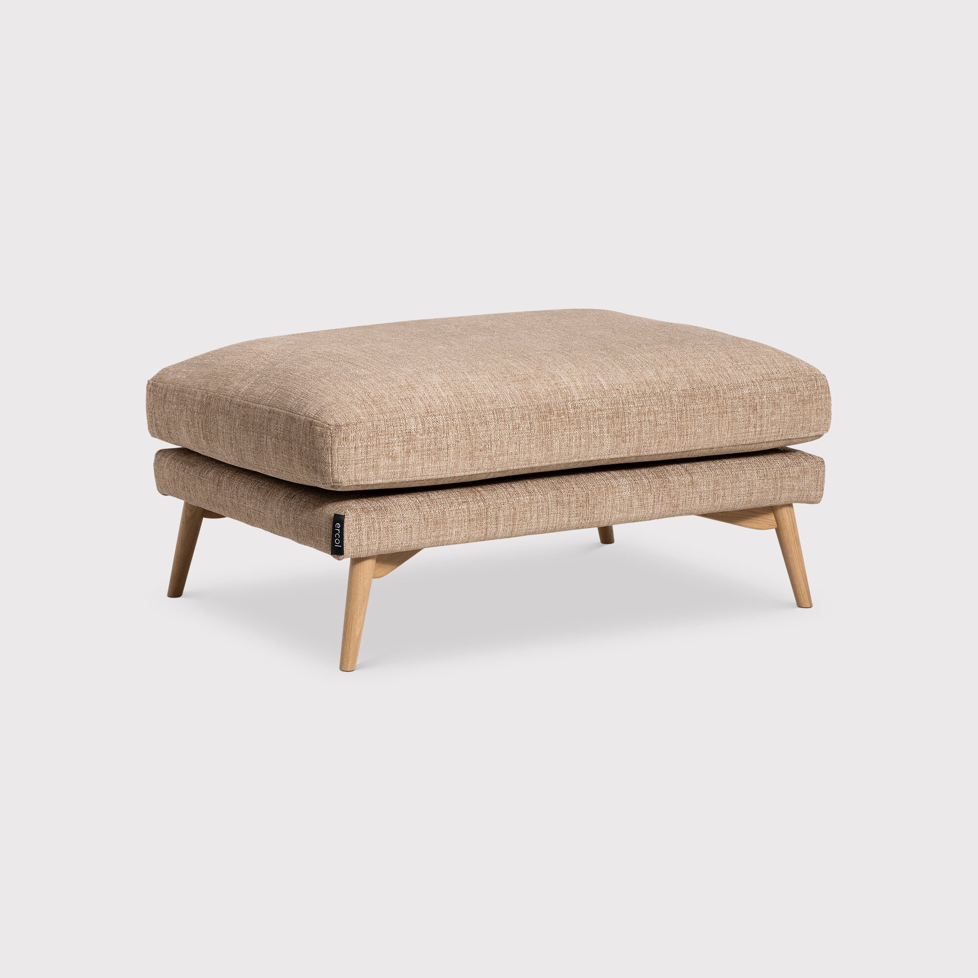 Ercol forli large footstool in brown fabric