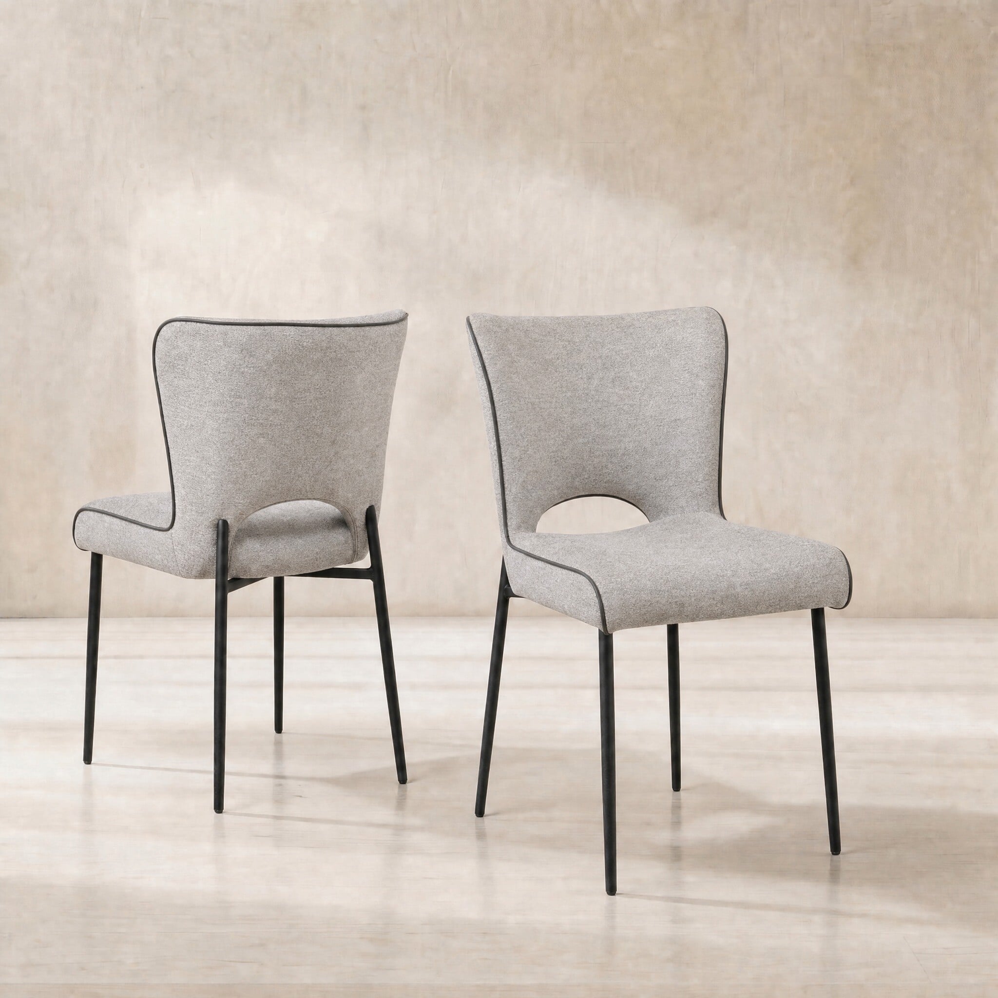 Galini dining chair light grey fabric
