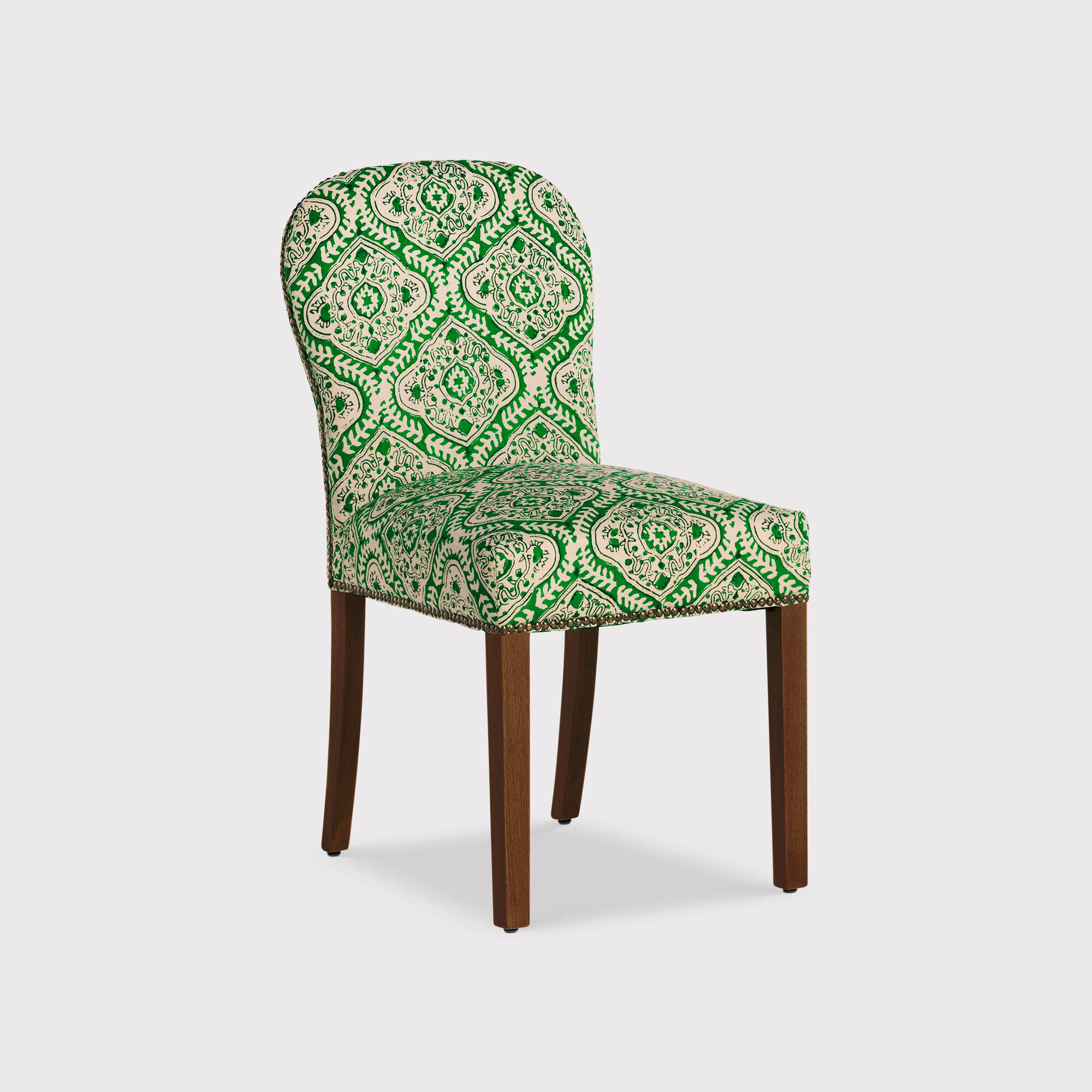 Gable x linwood dining chair in green fabric
