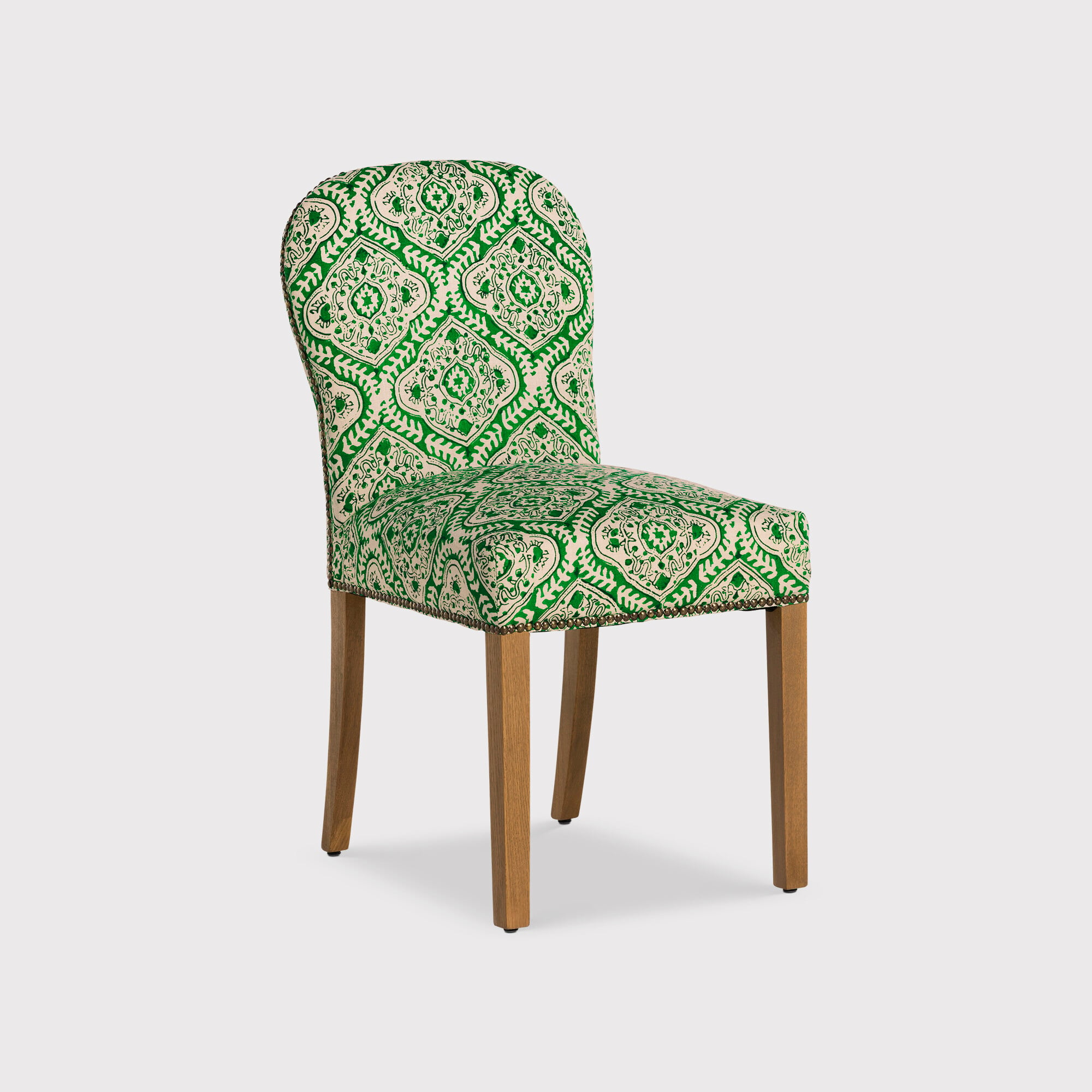 Gable x linwood dining chair in green fabric
