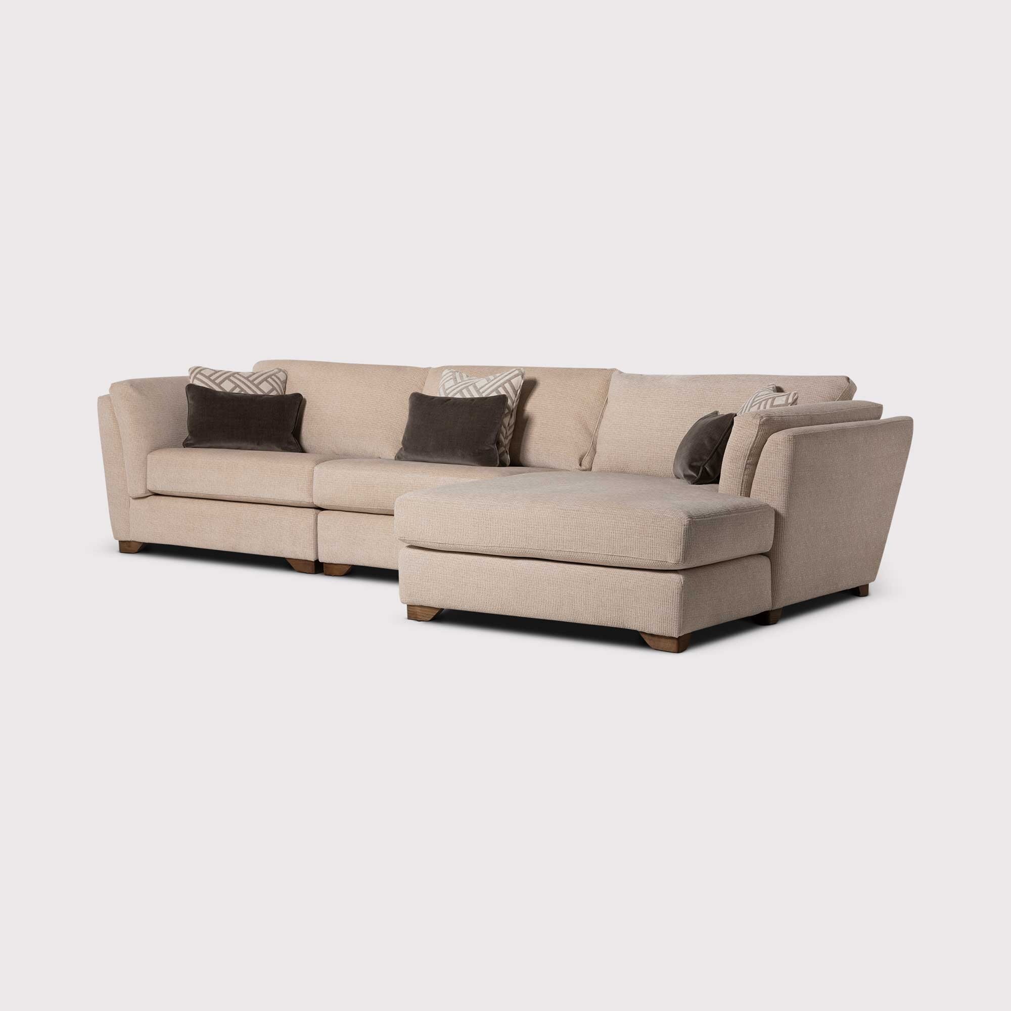 Geneva large rhf chaise corner sofa in brown
