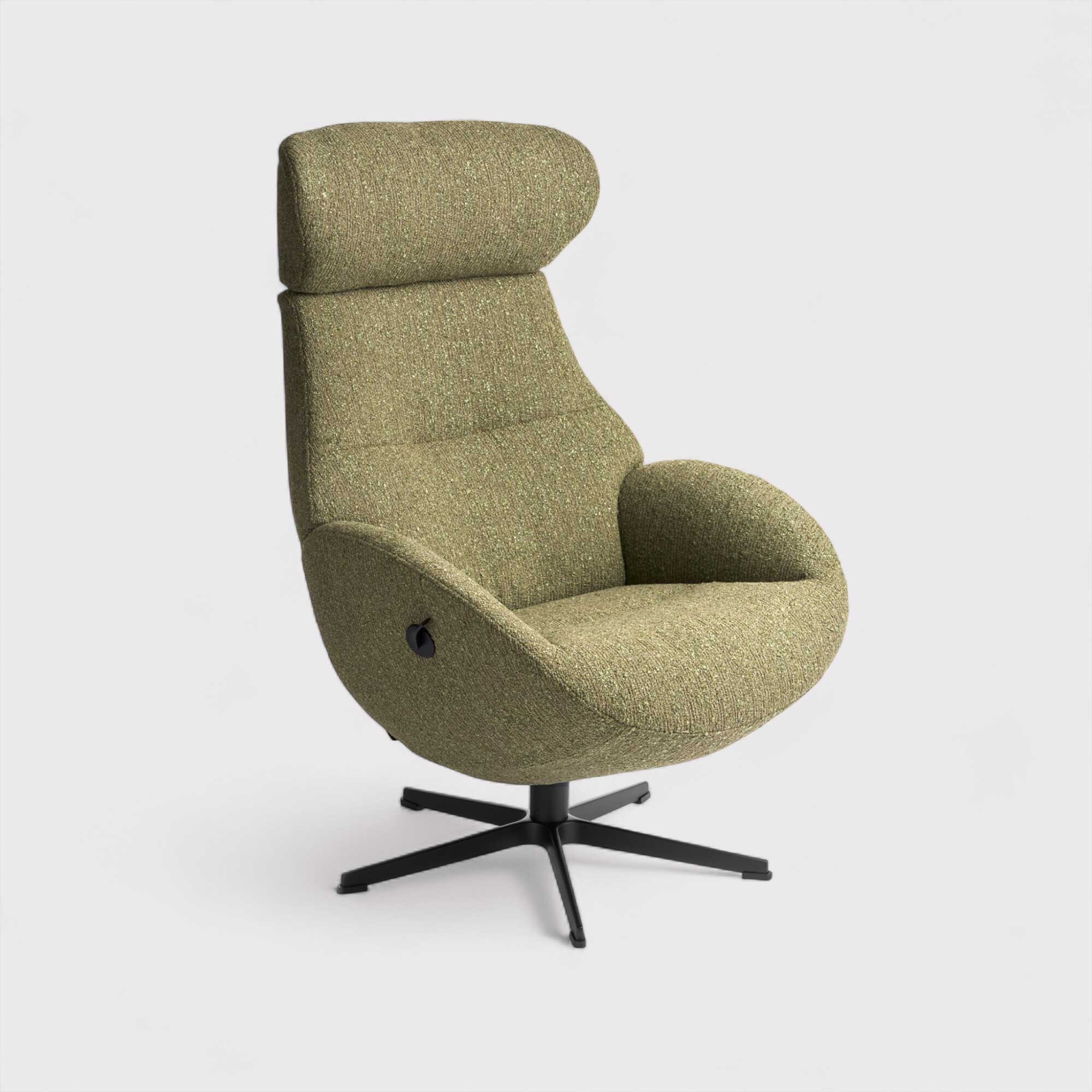 Conform Globe Swivel Armchair, Green Fabric | Barker & Stonehouse