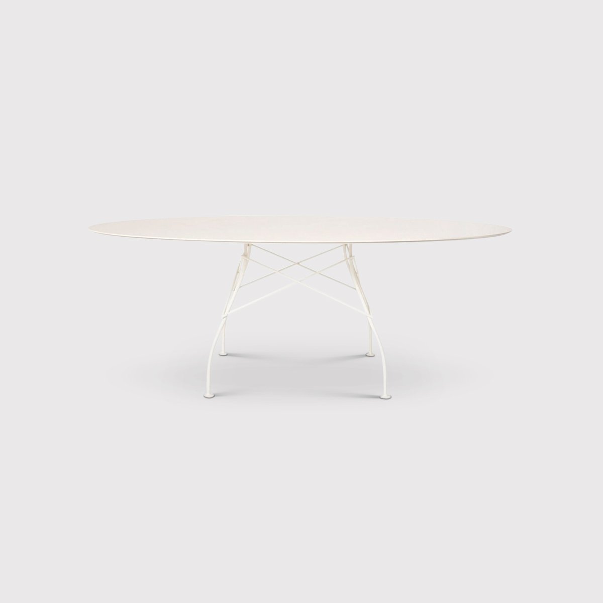 Kartell Glossy 128cm Round Table, Round, White | Barker & Stonehouse