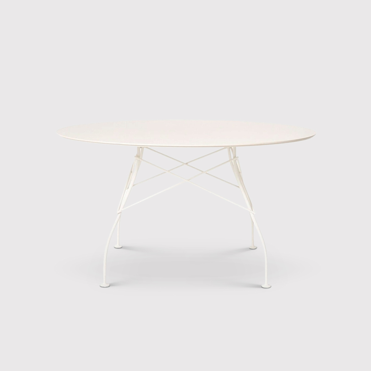 Kartell Glossy 128cm Round Table, Round, White | Barker & Stonehouse