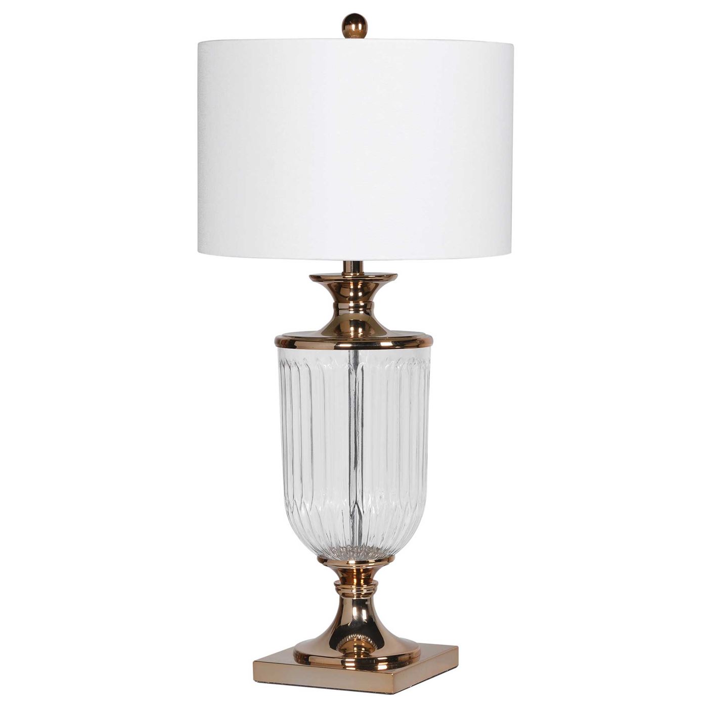 Iron Glass Urn Table Lamp, Neutral | Barker & Stonehouse