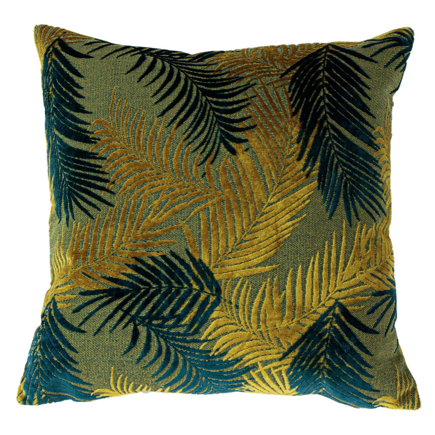 Palm Gold/Teal Cushion, Square | Barker & Stonehouse