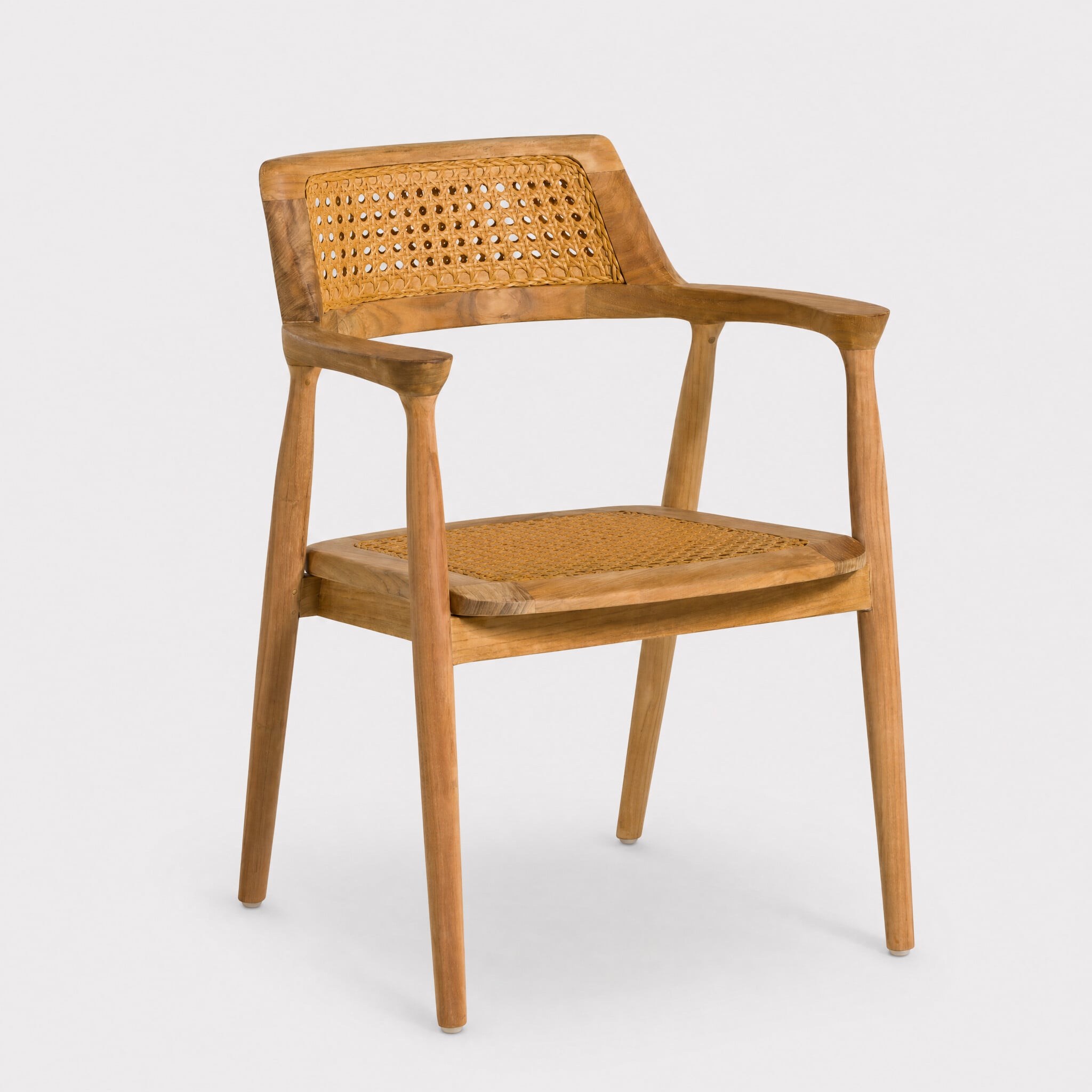 Grenada pedro a dining chair with arms in neutral wood
