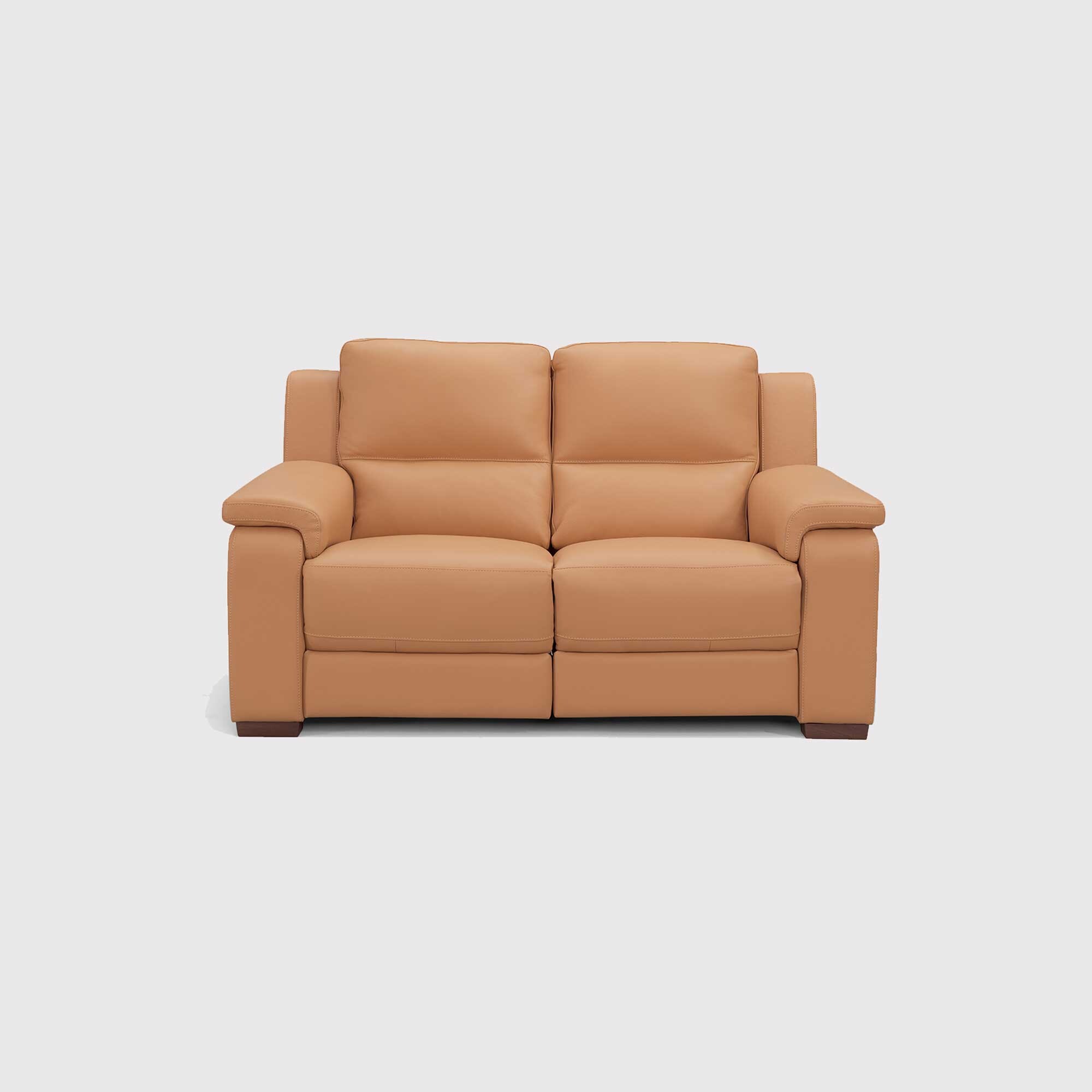 Grayson Small Dual Power Recliner Sofa, Orange Leather | Barker & Stonehouse
