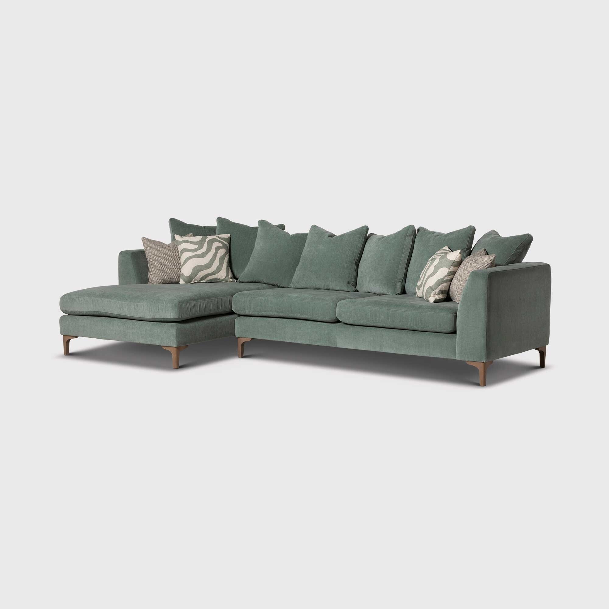 Gramercy Large Left Hand Facing Chaise Corner Sofa, Green Fabric | Barker & Stonehouse