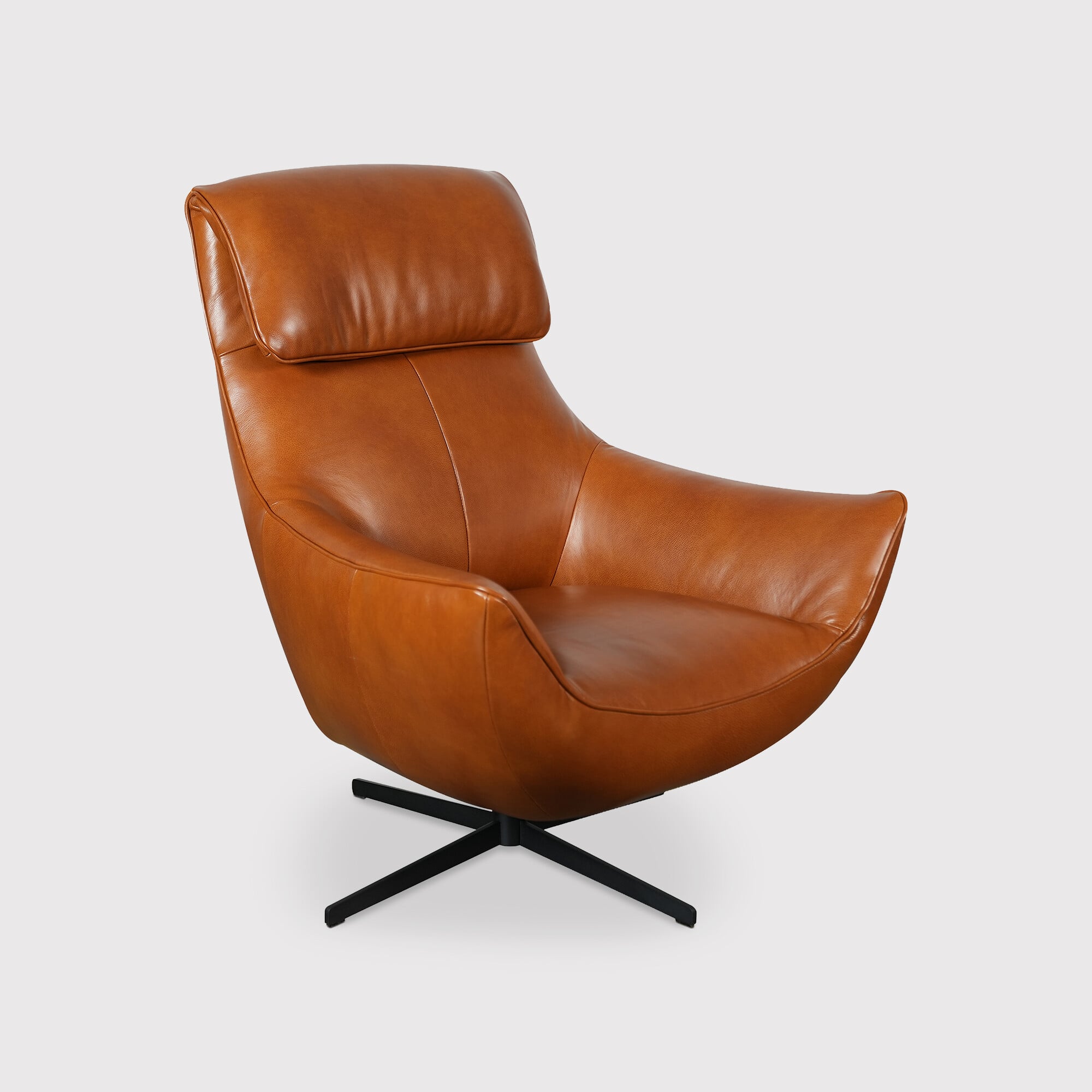 Grantham swivel armchair in brown leather