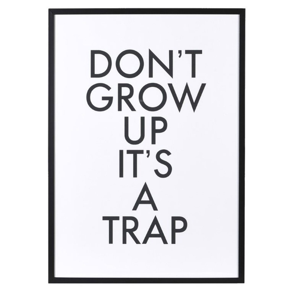 Don’t Grow Up Framed Print, Square, Black | Barker & Stonehouse