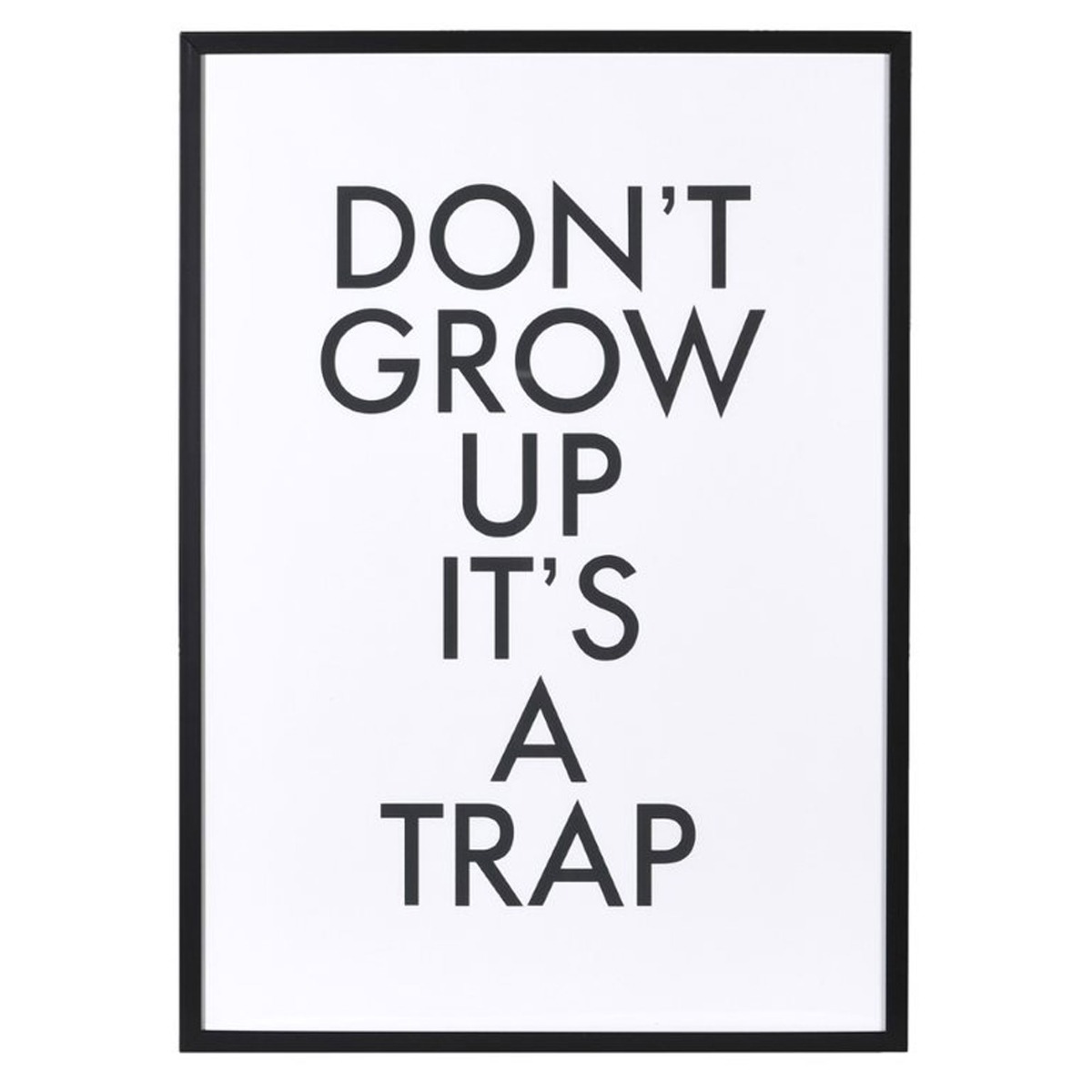 Don’t Grow Up Framed Print, Square, Black | Barker & Stonehouse