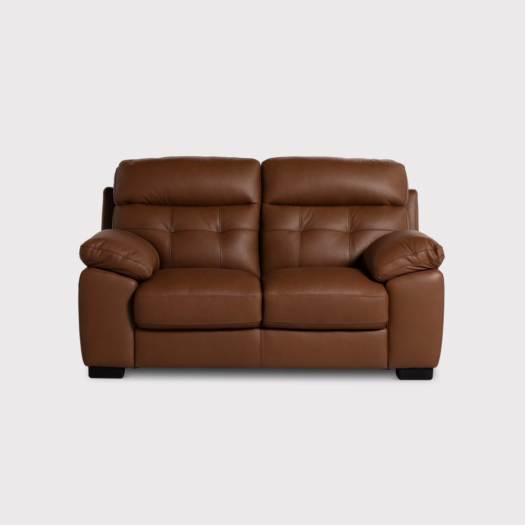 Holborn 2 seater static sofa in brown leather
