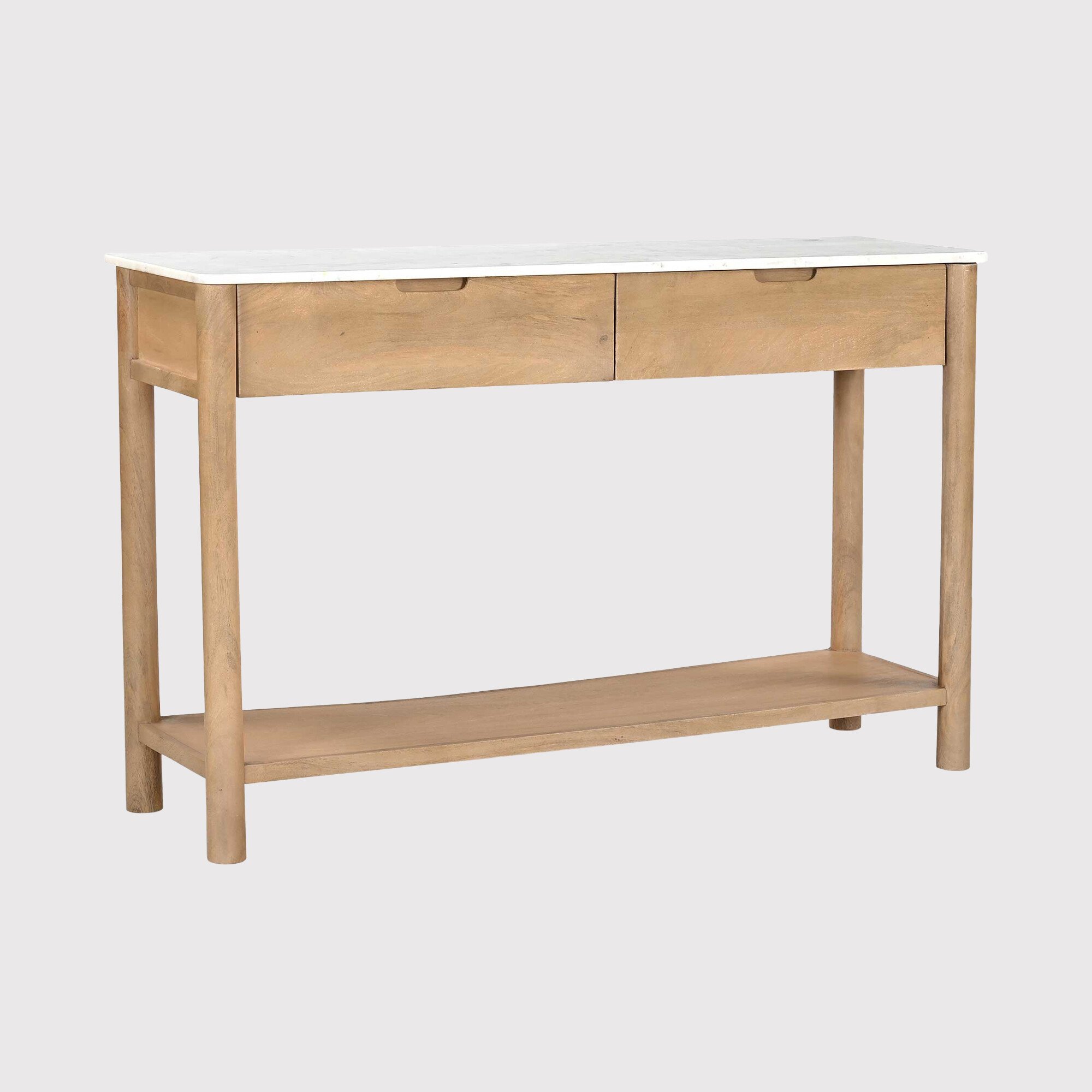 Asher 2 Drawer Console 120cm Table, White | Barker & Stonehouse